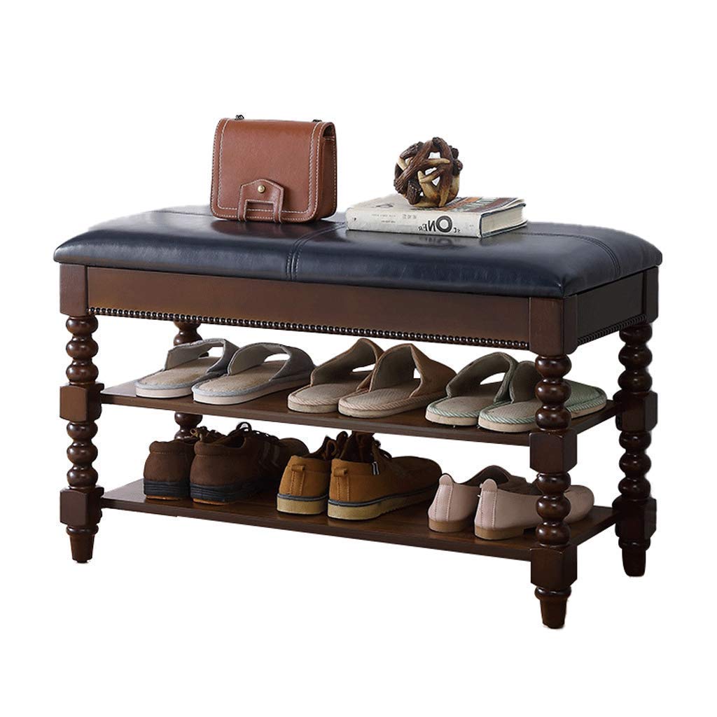 Solid Wood Hallway Bench with Shoe Storage - Multifunctional Entryway Shoe Cabinet with Cushion - Perfect for Home Entrance, Training Centers & Office Lobbies (Color Options Available)