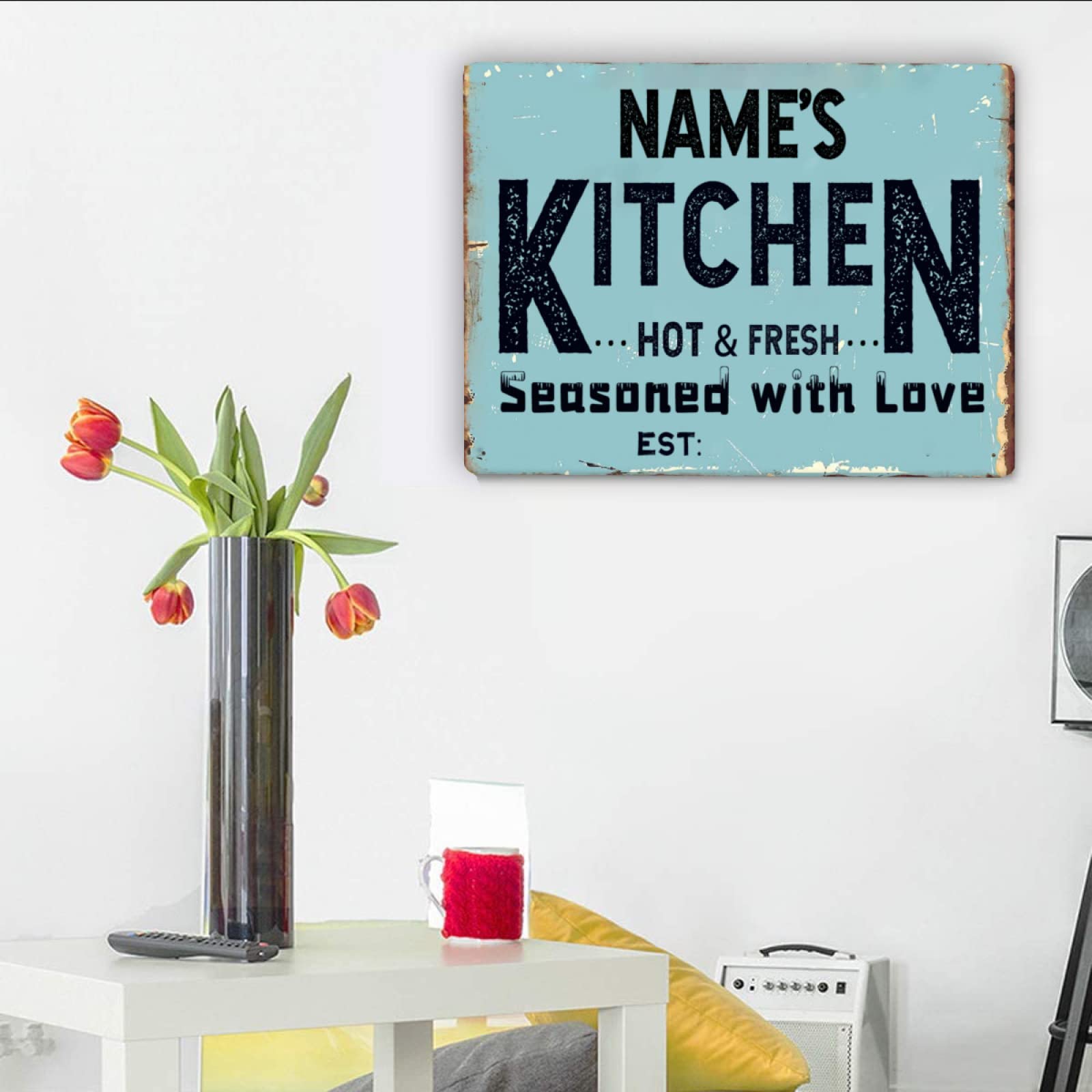 Custom Personalized Kitchen Signs - Metal Wall Decor for Home, Restaurant & Bar - Unique Gift for Cooking Enthusiasts - Perfect for Farmhouse, Rustic & Modern Kitchens