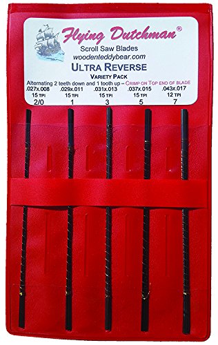 Flying Dutchman Ultra Reverse Scroll Saw Blades - 60-Piece Variety Pack for Woodworking, Crafting & DIY Projects | Perfect for Cutting Wood, Plastic & Metal