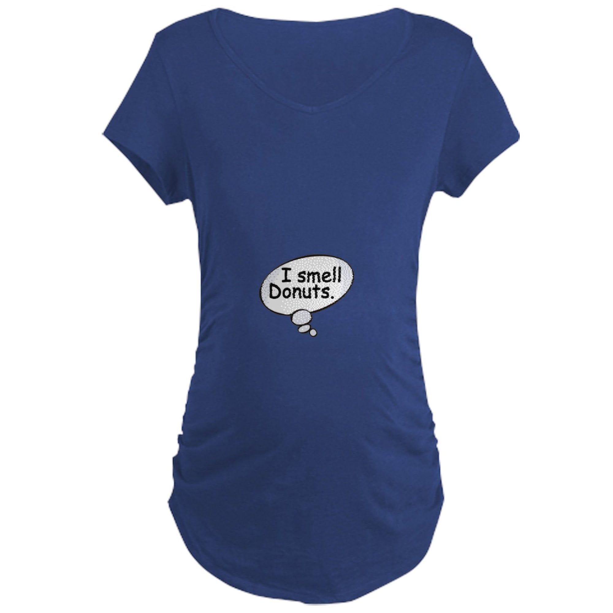 I Smell Donuts Maternity T-Shirt for Women - Comfortable Ruched Side Pregnancy Tee - Perfect for Casual Wear, Baby Showers & Maternity Photos