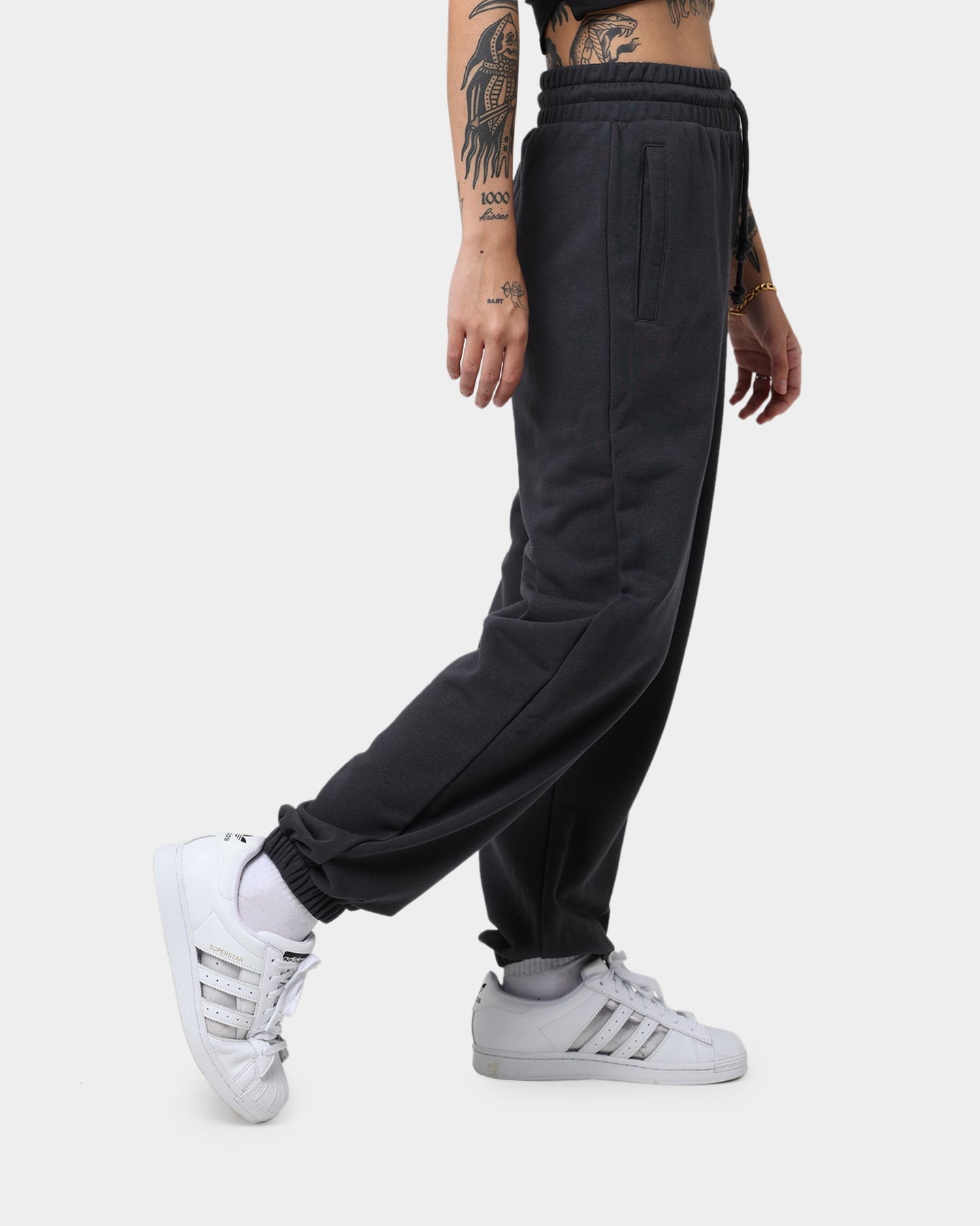 Adidas Women's Running Sweatpants - Carbon Grey Athletic Joggers with Pockets for Gym, Yoga & Lounge Wear
