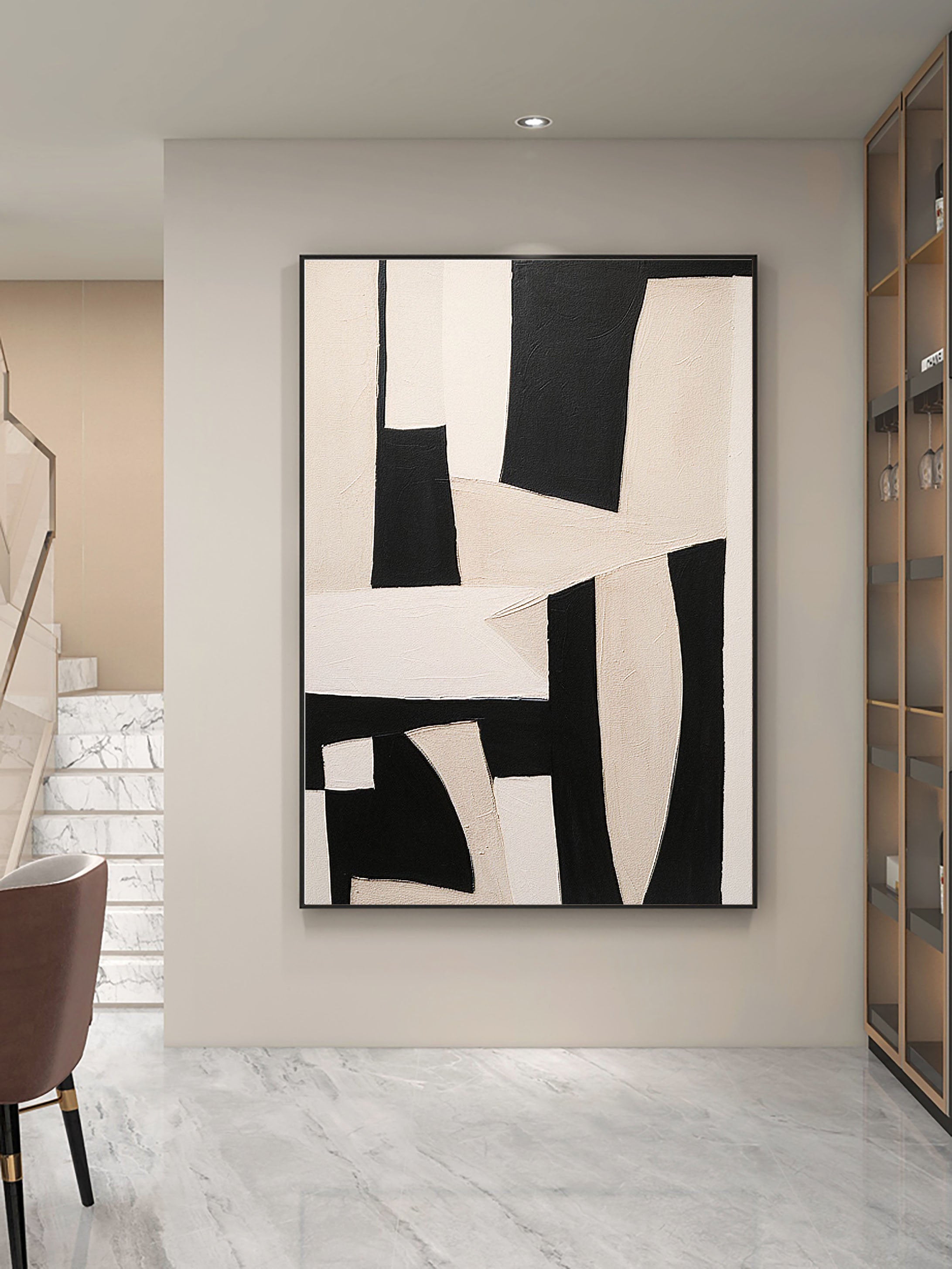 Beige & Brown Abstract Wall Art Print #BB042 - Modern Home Decor for Living Room, Bedroom & Office
