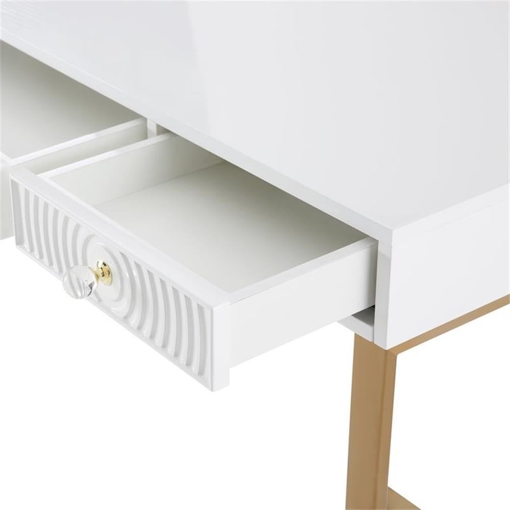 White Lacquer Desk - Modern Home Office Furniture for Work & Study