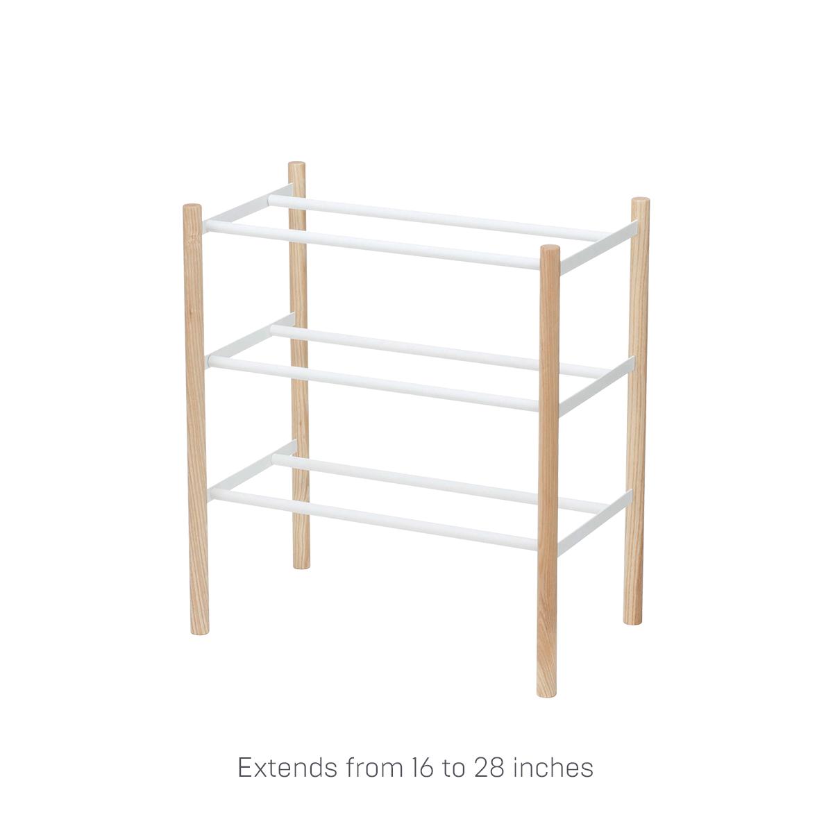 Expandable Shoe Rack - 18 Inch Height Steel Shoe Organizer for Closet, Entryway & Mudroom - Space Saving Shoe Storage Shelf for Sneakers, Boots & Heels