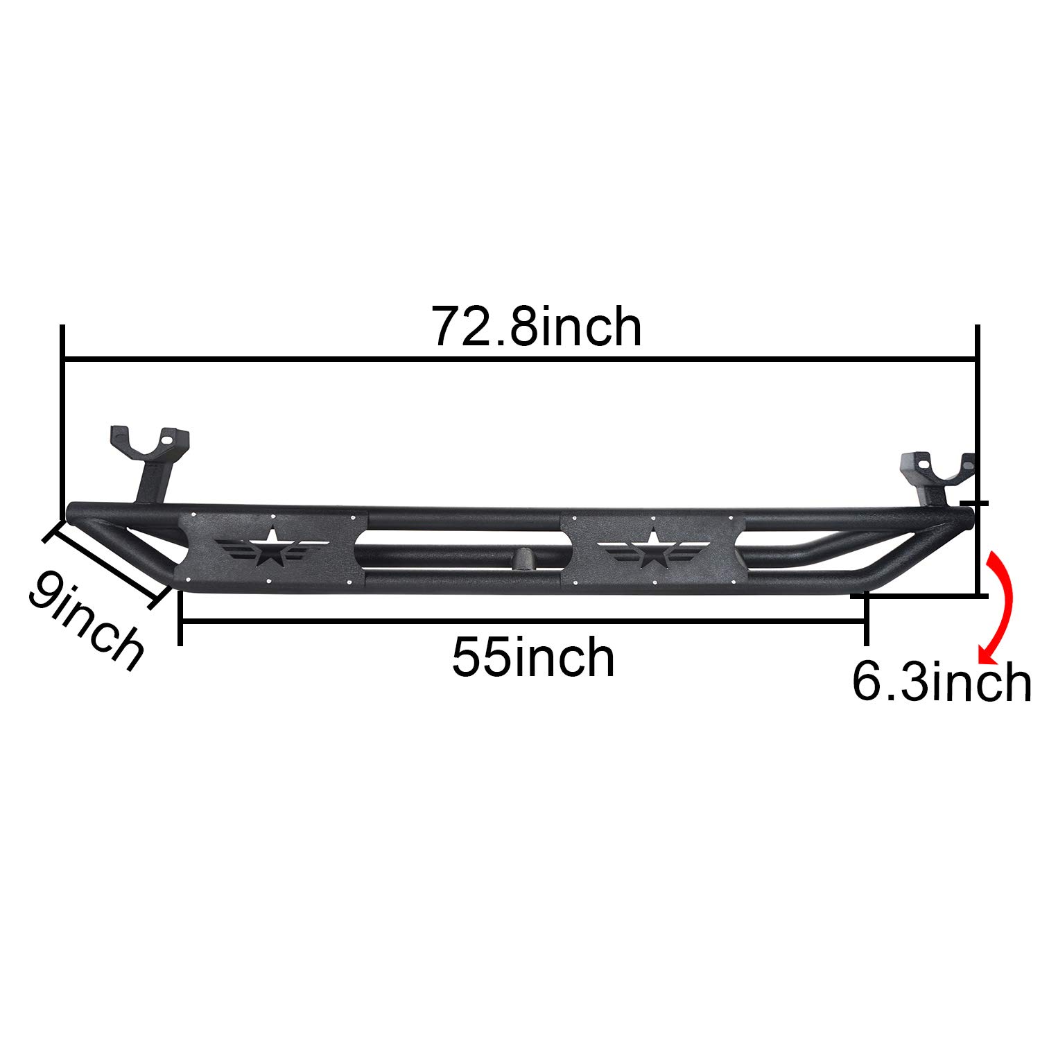u-Box JKU Wrangler Side Step Running Board Nerf Bars - Compatible with Jeep JK Wrangler Unlimited 2007-2018 4-Door Models - Heavy Duty Aluminum Alloy Off-Road Side Steps - Perfect for Jeep Accessories & Outdoor Adventure