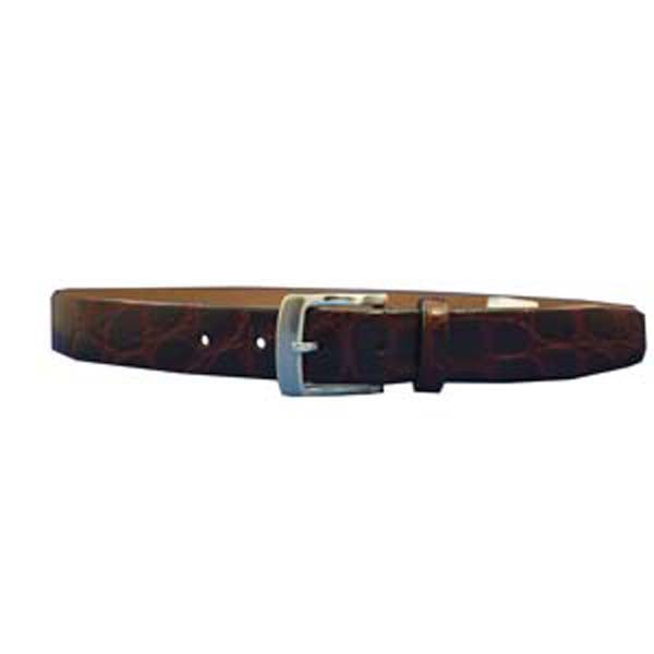 Joseph Abboud Genuine Leather Crocodile Embossed Belt for Men - Brown - Stylish & Durable Dress & Casual Belt for Office, Wedding & Everyday Wear