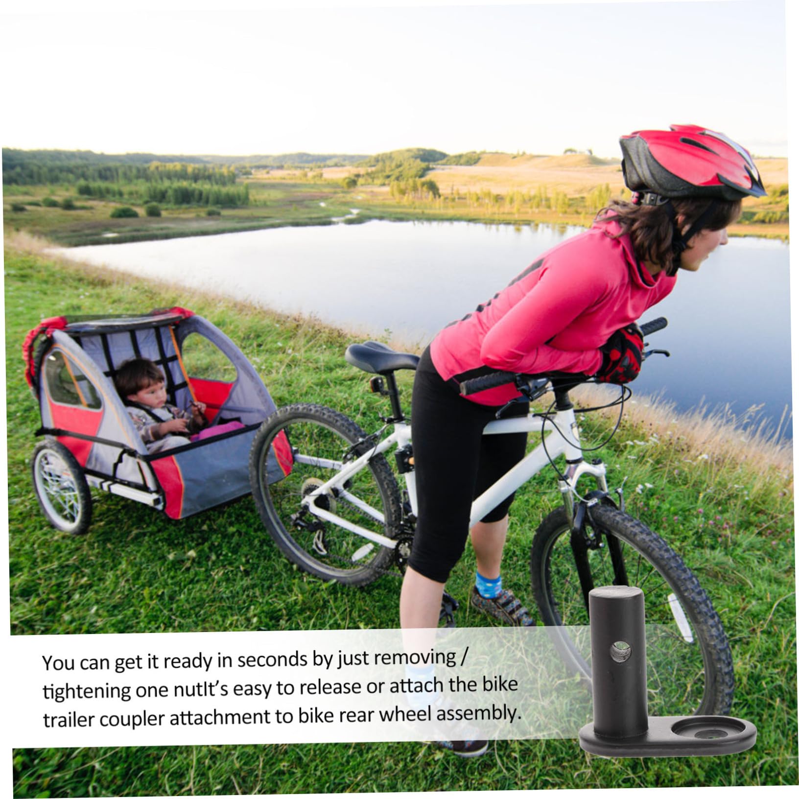 Balacoo Bike Hitch Adapter - Angled Coupler for Bike Strollers & Trailers | Secure Bike Traction Head Attachment | Compatible with Baby Trailers & Pet Carriers | Perfect for Family Cycling, Outdoor Adventures & Commuting