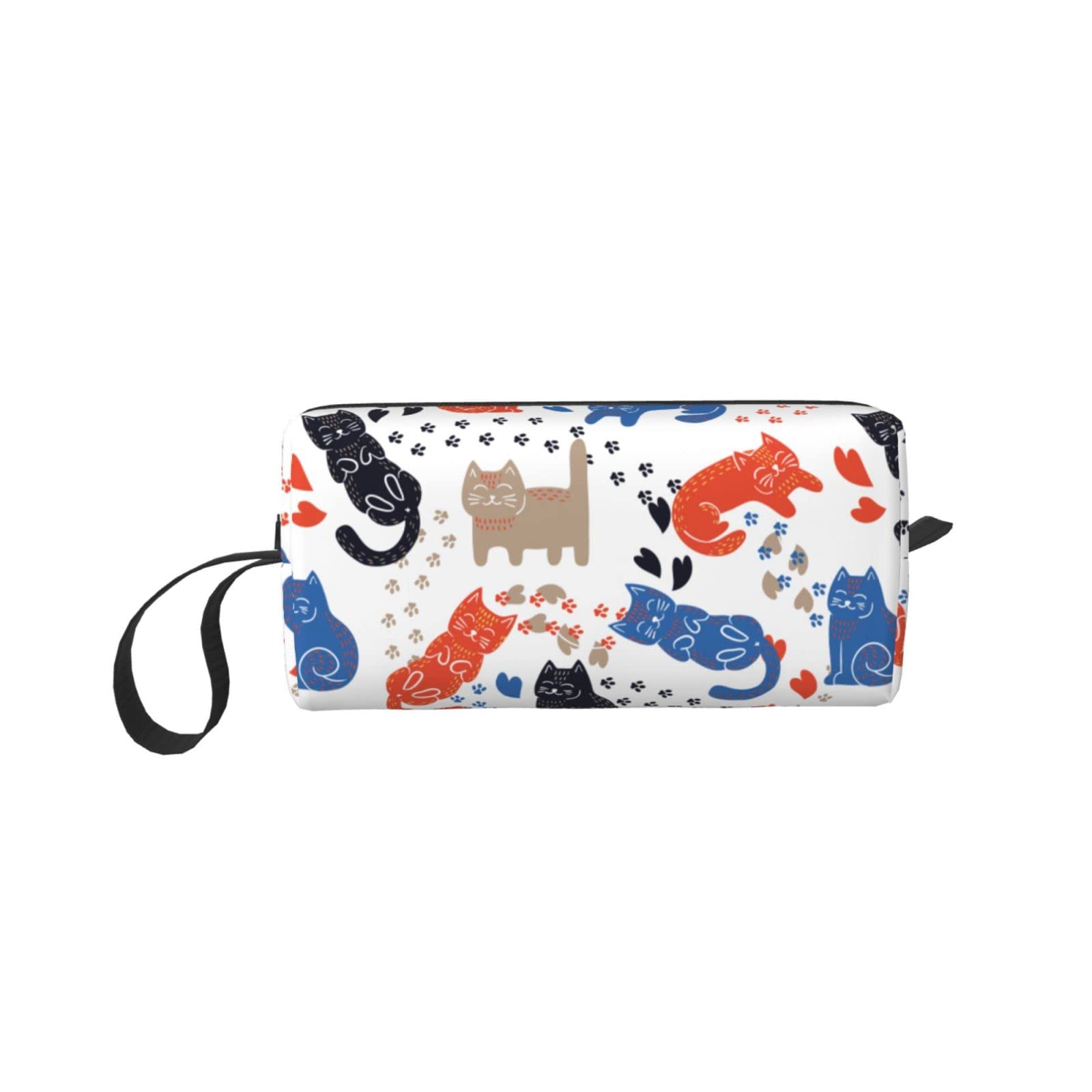 Stylish Cat Print Cosmetic Bag for Women - Travel Makeup Pouch, Portable Toiletry Organizer, Cute Gift for Girls (Perfect for Vacation, Daily Use & Home Storage)
