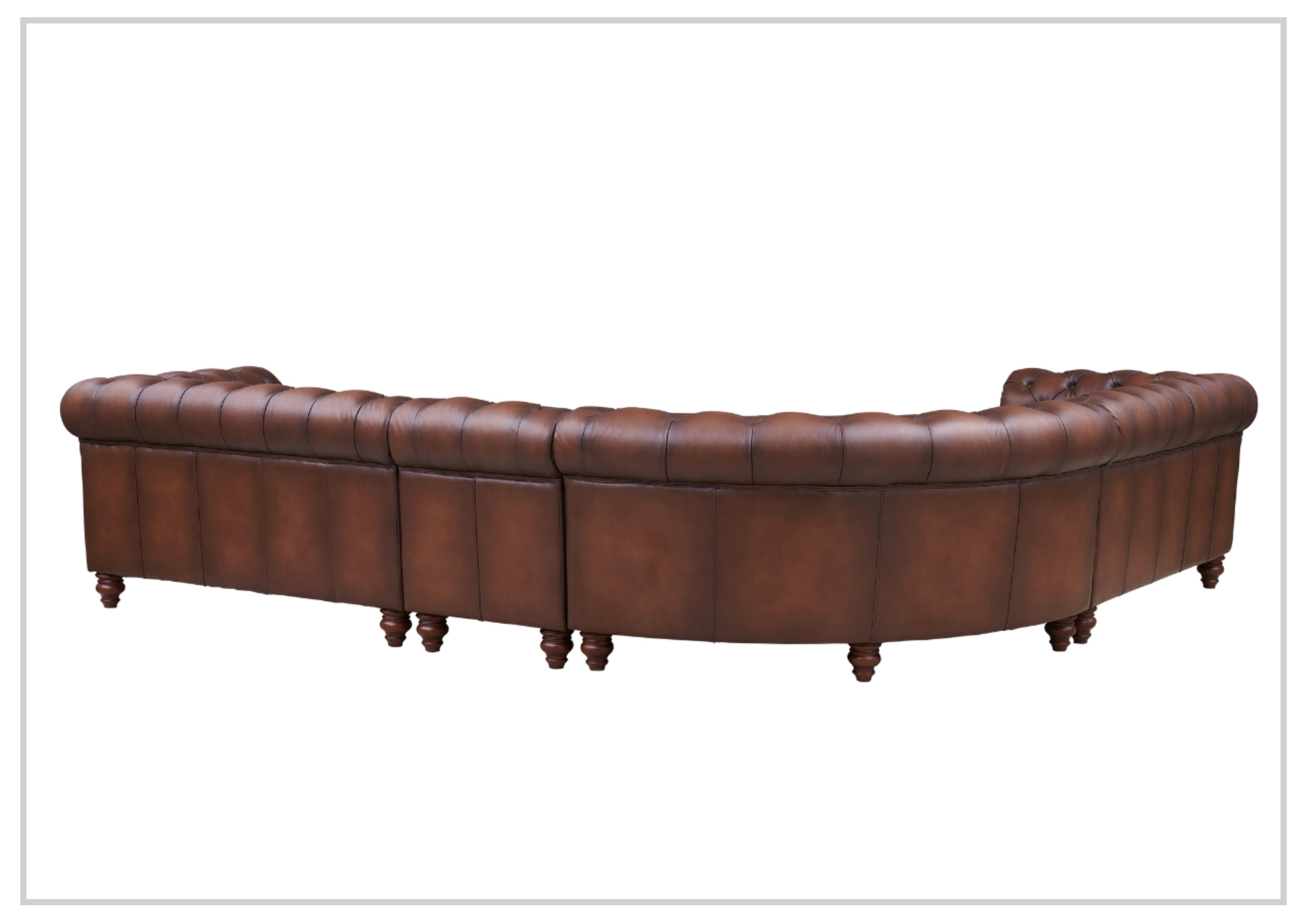 Premium Hydeline Alton Bay Leather Chesterfield L-Shaped Sectional Sofa with Nailhead Trim - Luxurious Living Room Furniture for Home Theater & Entertaining