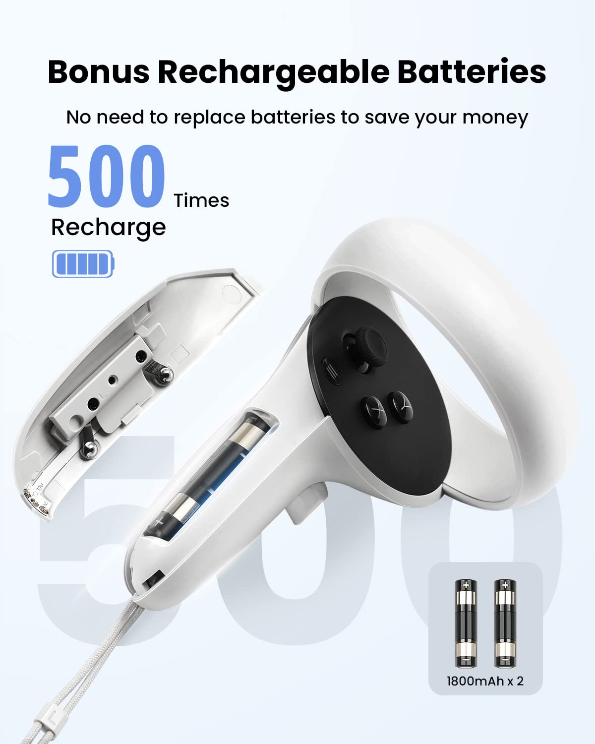 GEEKERA Magnetic Charging Dock for Oculus Quest 2 & Meta Quest 2 VR Headset & Controllers - Fast USB-C Charging Station with 2 Rechargeable Batteries | Perfect VR Gaming Accessories for Home Entertainment & Immersive Experience