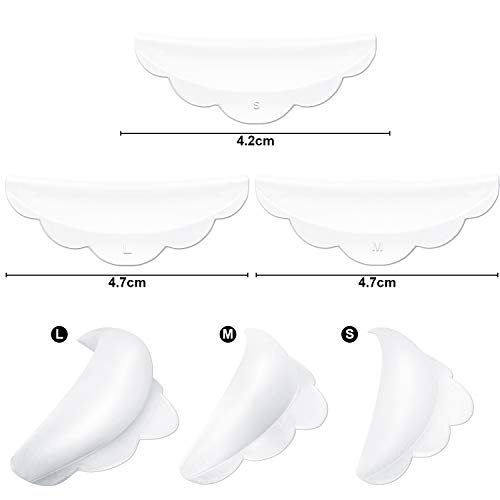 48-Piece Silicone Eyelash Perming Curler Set (S, M, L Sizes) - Professional Eyelash Perm Silicone Pads & Lash Lift Rods for Salon & Home Use - White Makeup Beauty Tools for Stunning Lash Lifts & Curls