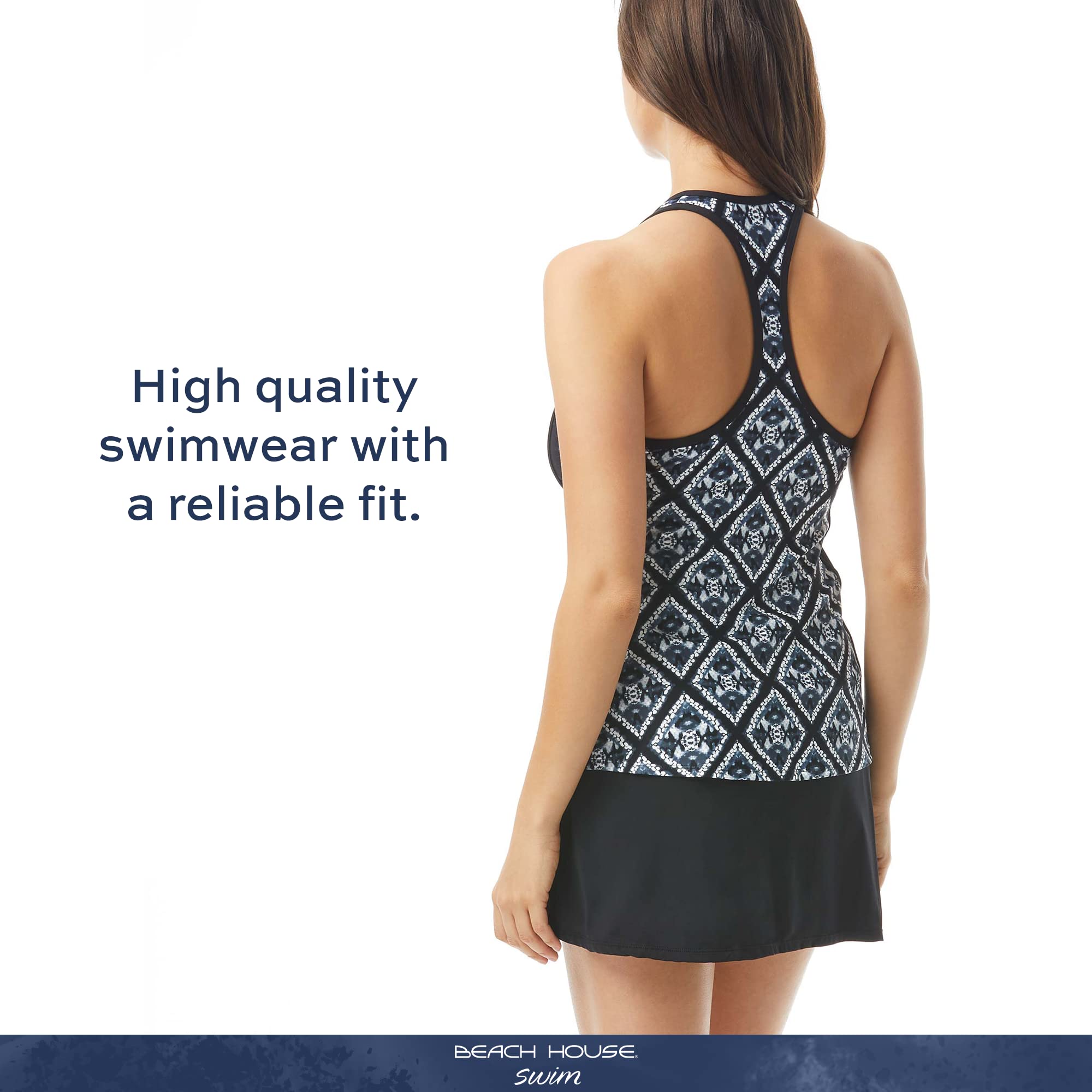 BEACH HOUSE Women's Full Coverage One Piece Swimsuit - Comfortable & Stylish Bathing Suit for Swimming, Beach Vacation, Pool Party & Summer Activities