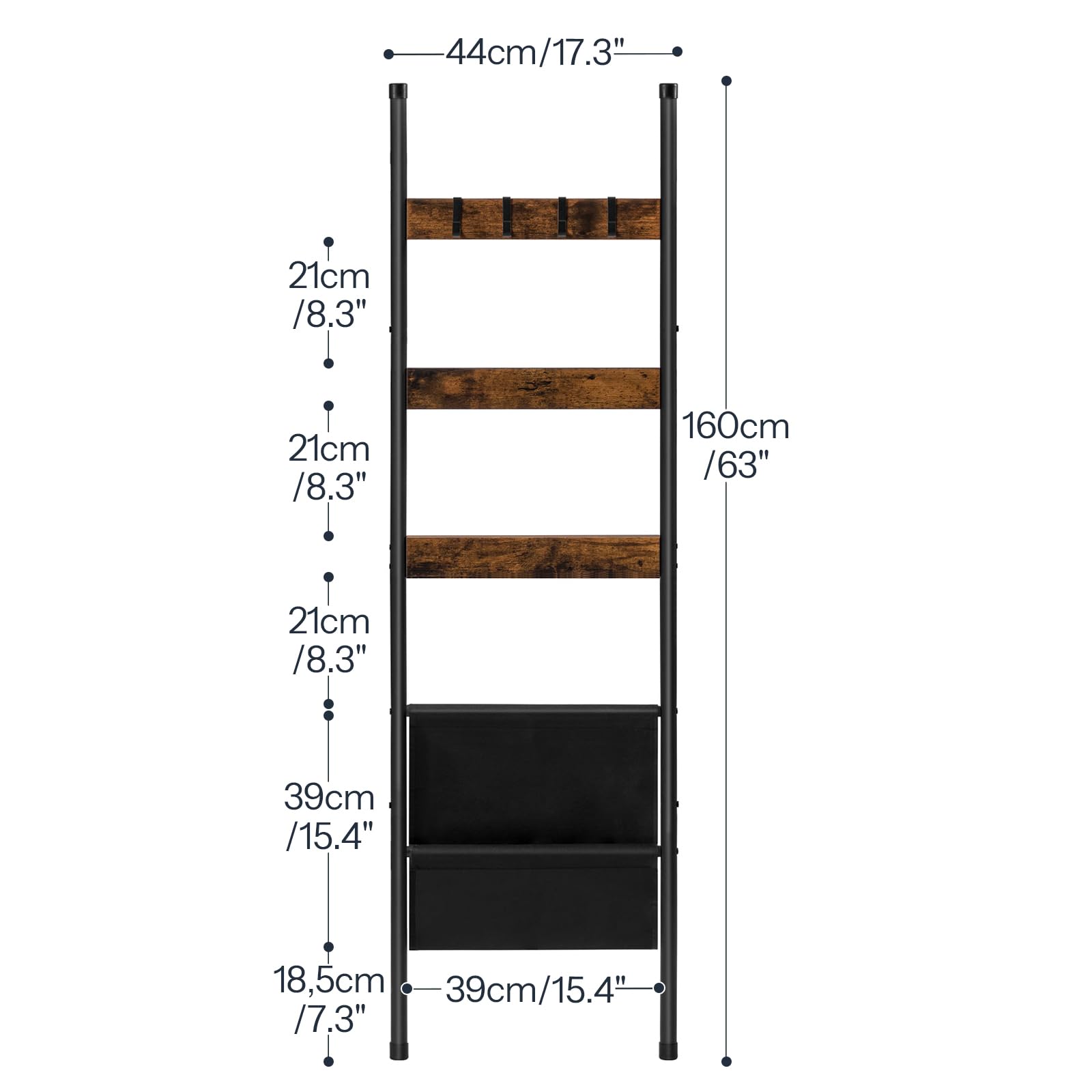 HOOBRO 5-Tier Blanket Ladder & Towel Rack - 17.3