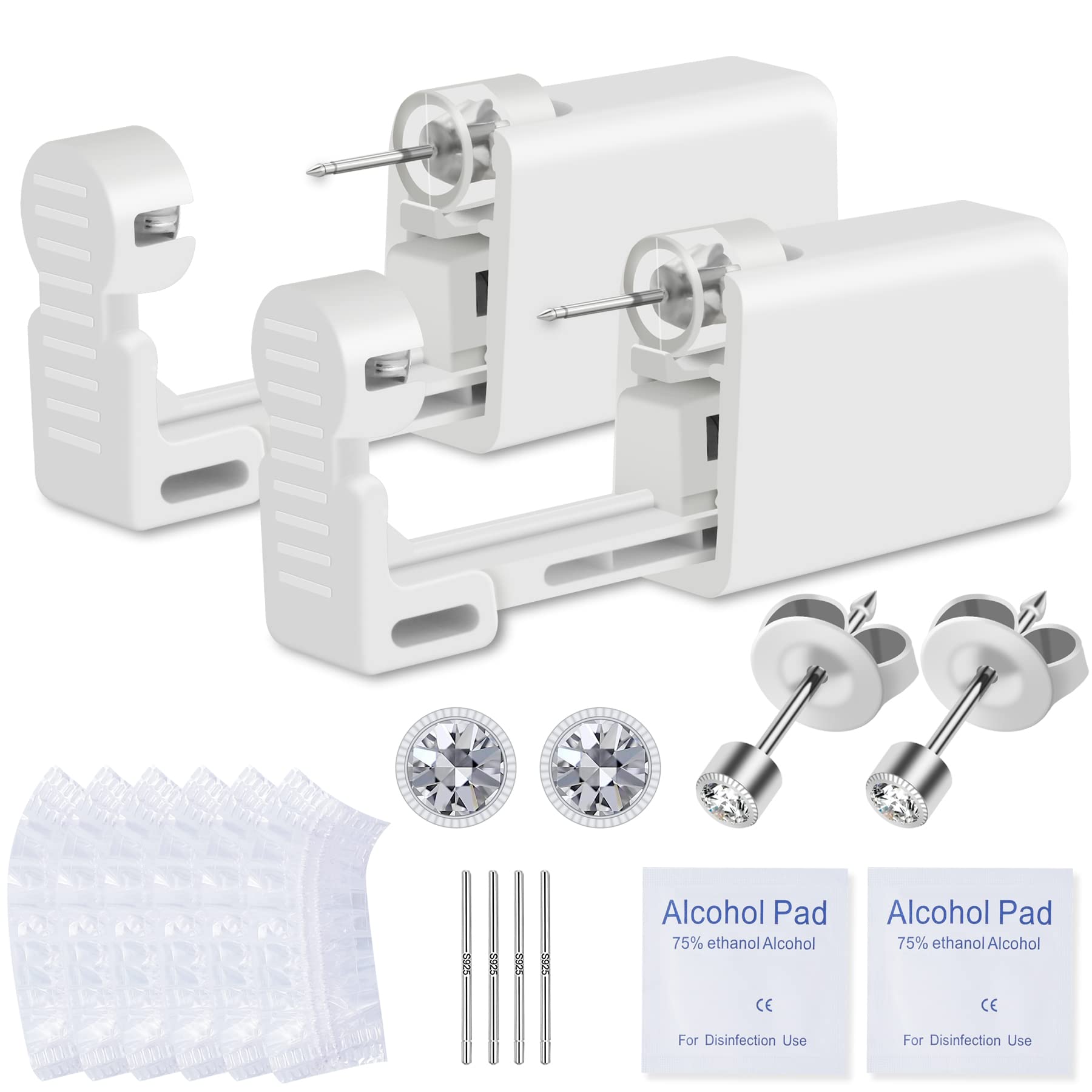 Anzero 2-Piece Disposable Ear Piercing Gun Kit with Preloaded 3MM Ear Studs - Safe At-Home Self Ear Piercing Solution for Adults & Teens | Perfect for First Piercings, Gifts, and DIY Beauty Care