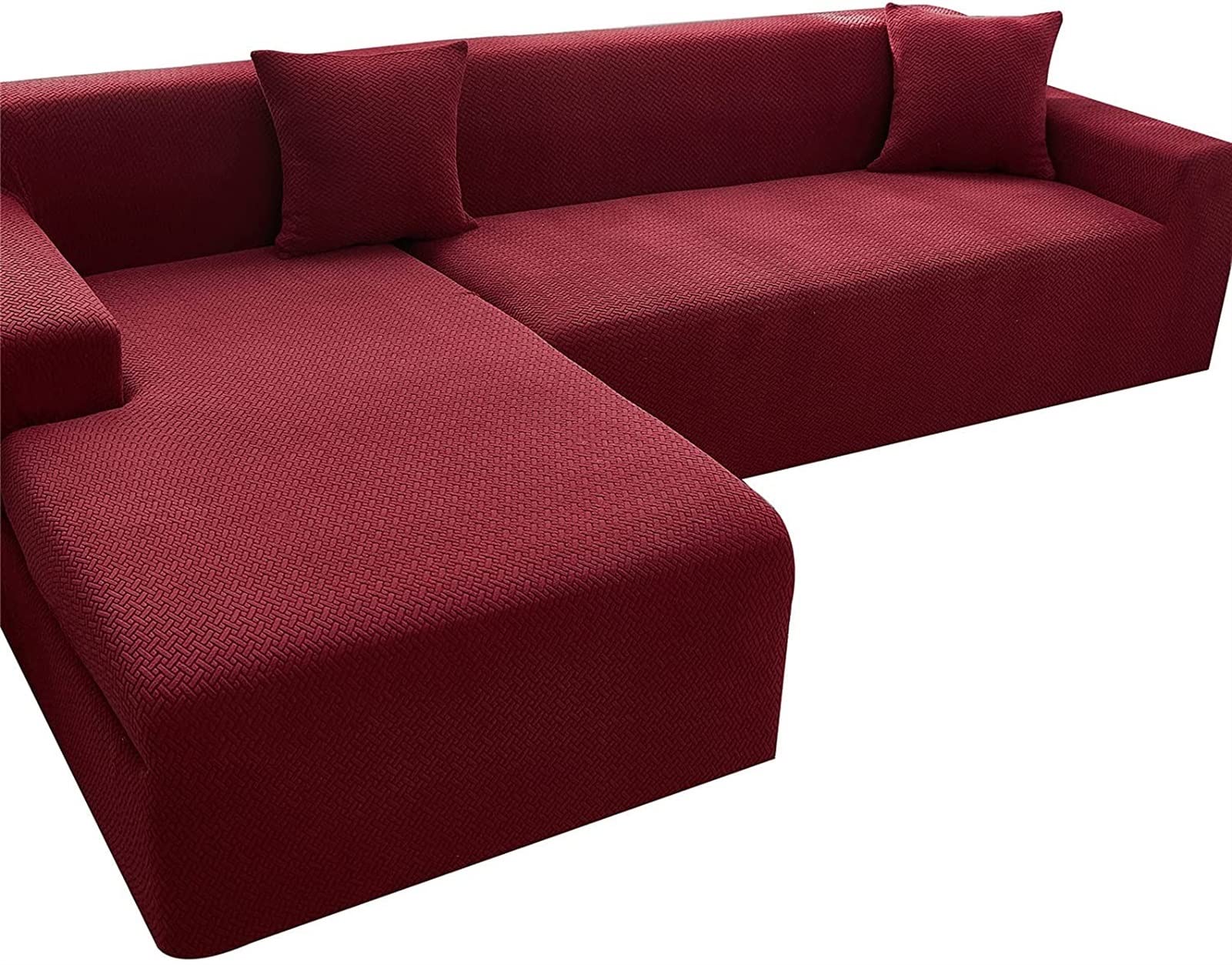 Stretch L-Shaped Sofa Slipcovers with Elastic Bottom - Soft Sectional Couch Covers for Living Room, Recliner Chair & L-Shaped Sectional - Perfect for Home Decor, Pet Protection & Furniture Refresh