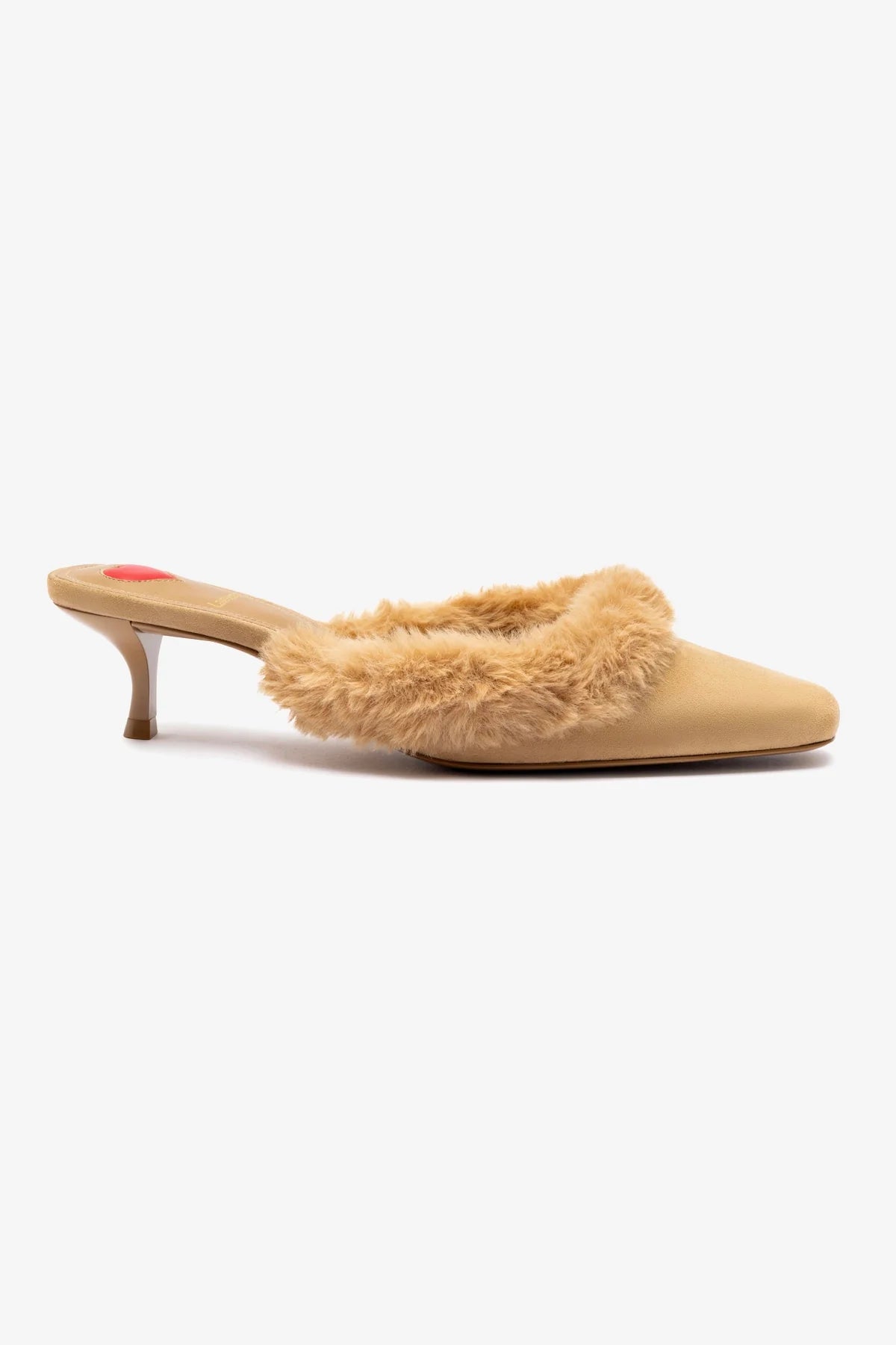 Amal Faux Fur Mule Slippers - Peanut Suede Color Women's House Shoes for Cozy Indoor Comfort