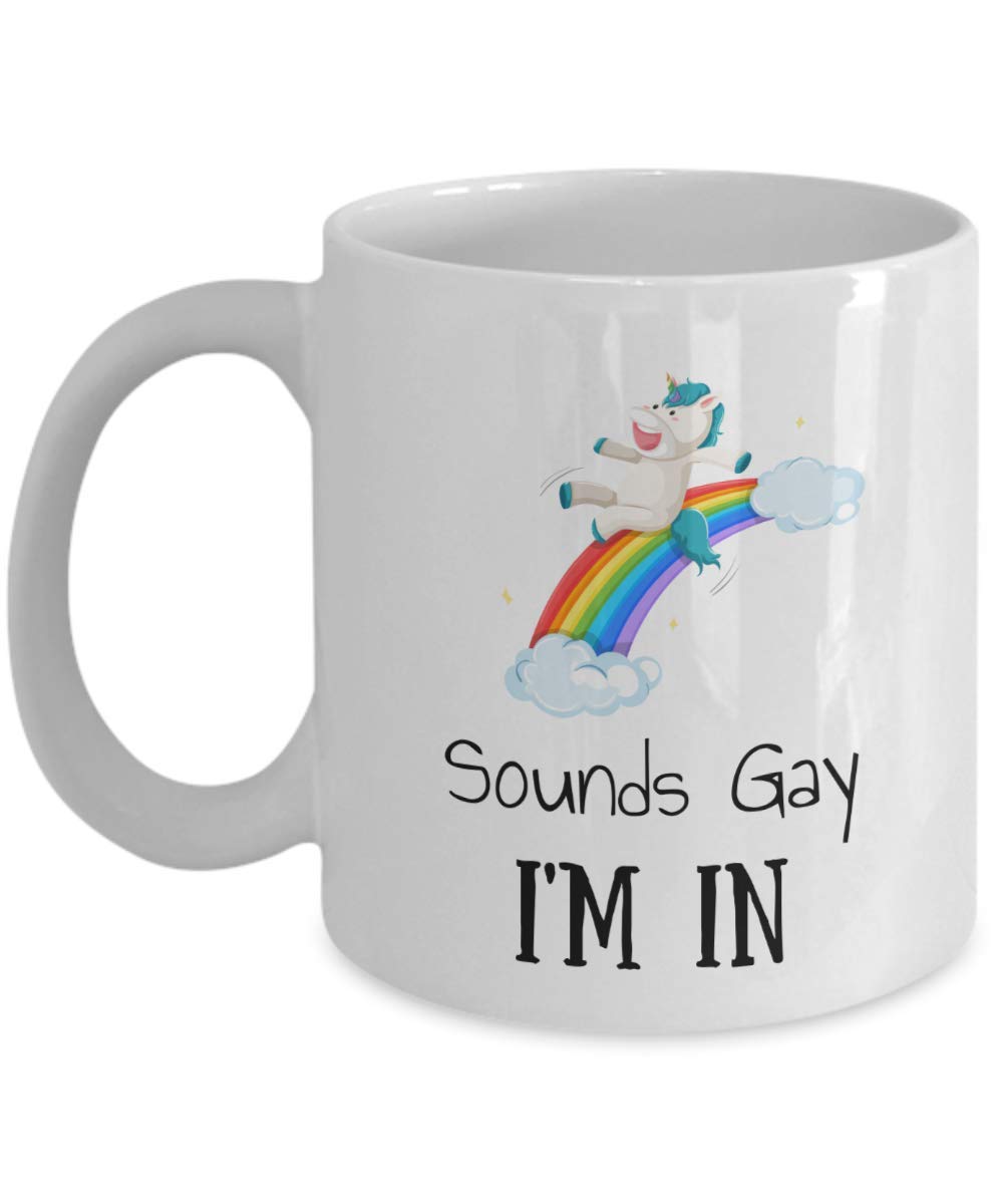 Funny Unicorn Coffee Mug - 11oz LGBTQ+ Pride Gift for Gay Mom, Dad & Unicorn Lovers - Perfect for Tea, Coffee & Office Use