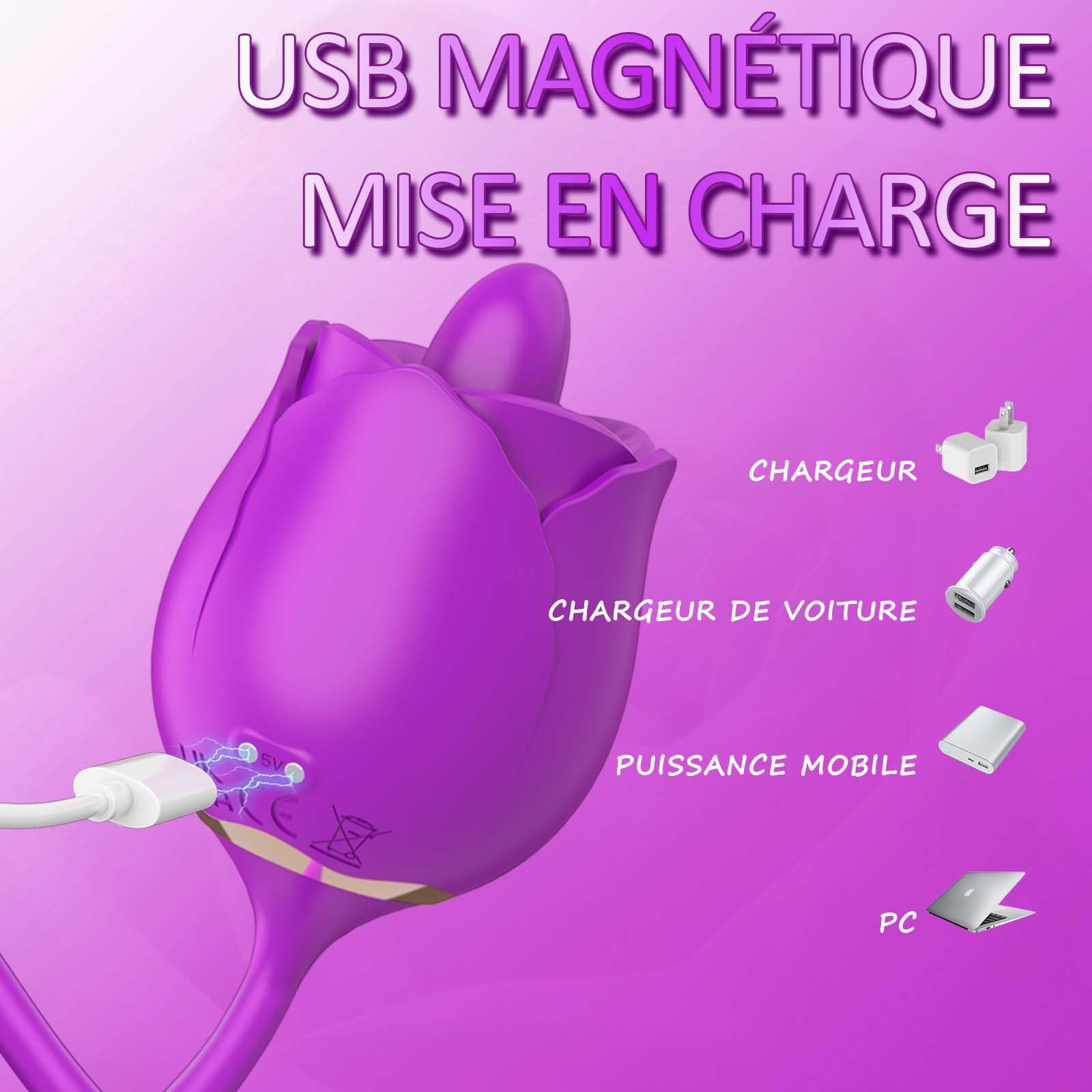 Clitoral Vibrator for Women - 9 Licking & Vibration Modes, Rechargeable G Spot Vibrating Sex Toy for Couples - Purple (Perfect for Solo Play & Romantic Nights)