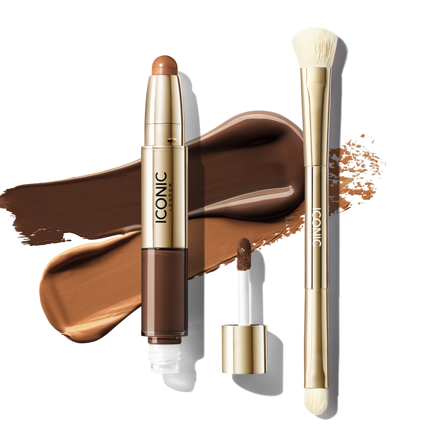 Radiant Concealer & Brightening Duo with Brush - Full Coverage Makeup for Dark Circles & Blemishes - Perfect for Everyday Wear & Special Occasions