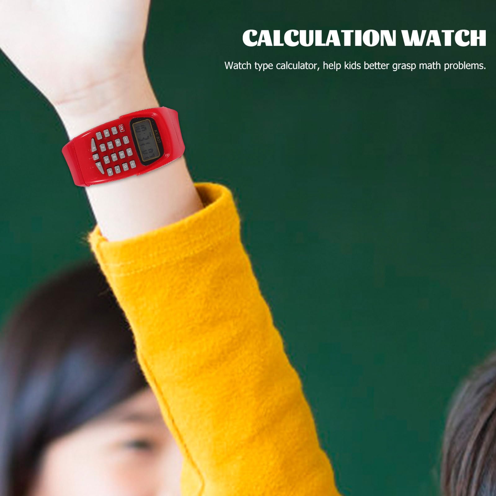 Mikikit 2-Pack Calculator Digital Watch - Multifunction Geometric Calculating Wristwatch for Men & Women (Red) - Perfect for Office, School, and Everyday Math Tasks