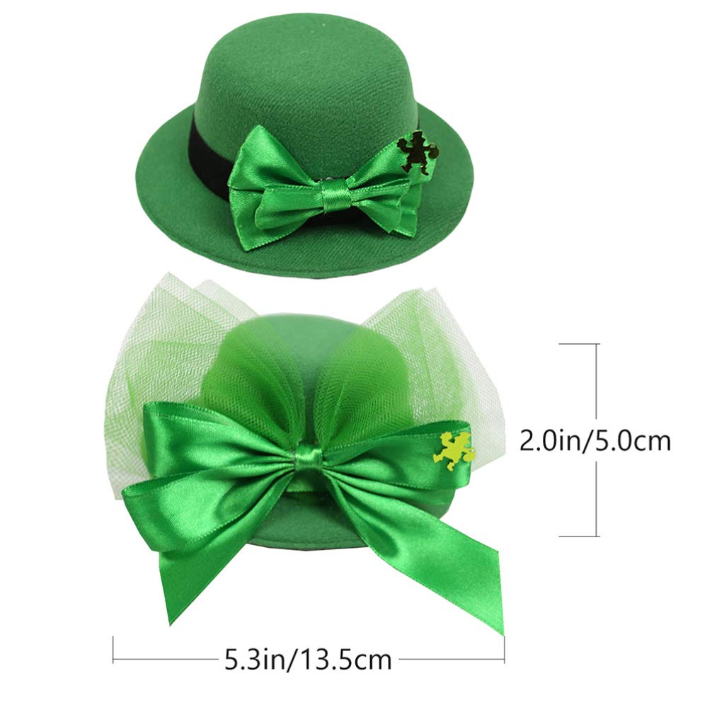 **ABOOFAN 2-Pack St. Patrick's Day Hat Hair Clips - Green Mini Hat Hairpins, Festive Hair Accessories for Women & Girls - Perfect for Parties, Parades & Themed Events**