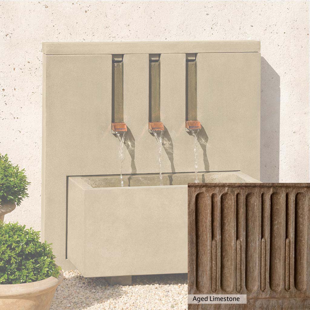 Campania International Mondrian Fountain - Modern Outdoor Garden Water Feature for Patio, Yard, and Landscape Decor