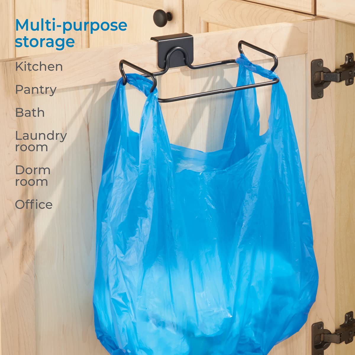 InterDesign Classico Over Cabinet Plastic Bag Holder – Bronze Kitchen Storage Organizer for Grocery Bags | Space-Saving Solution for Pantry, Laundry Room & Small Spaces
