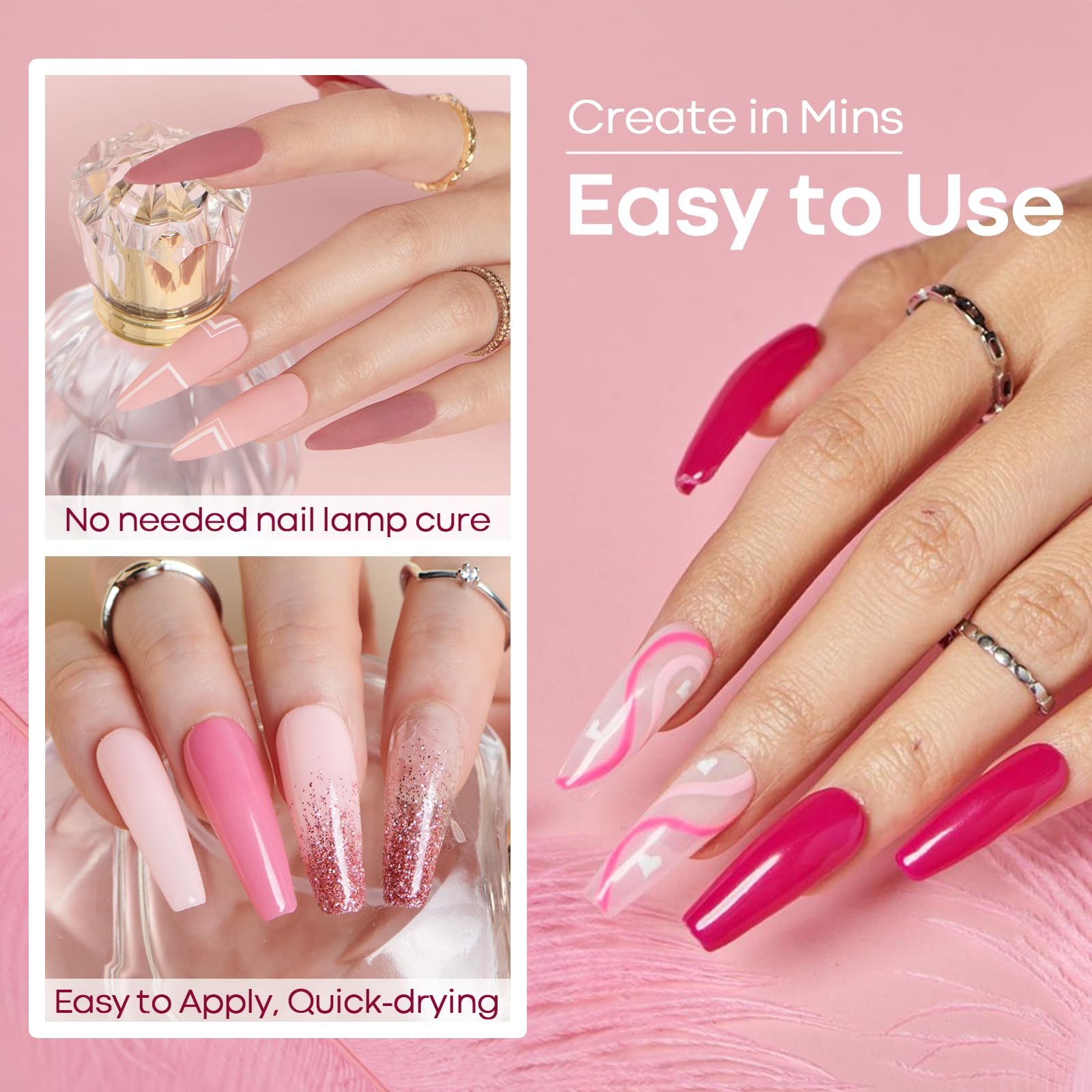 AZUREBEAUTY Dip Powder Nail Kit - Starter Set with Pink & Blue Palette, Acrylic Dipping Powder System for Salon-Quality Manicures at Home | Perfect for DIY Nails, Gifts & Nail Art Enthusiasts