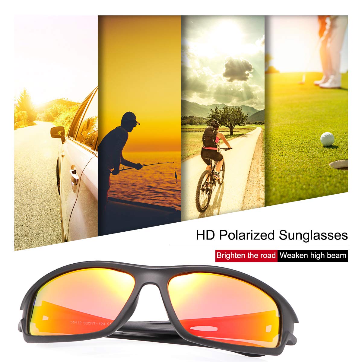 Polarized Sports Sunglasses for Men & Women - UV Protection, Lightweight & Anti-Glare for Cycling, Running, Driving & Outdoor Activities