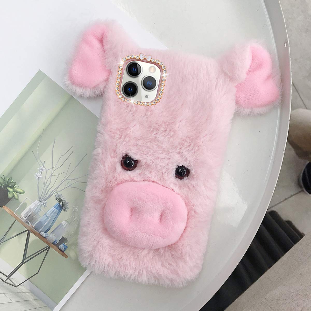 Plush Pig Phone Case for iPhone 12 - Anti-Fall Protective Cover with Soft Shell, Perfect for Kids, Gifts, and Everyday Use