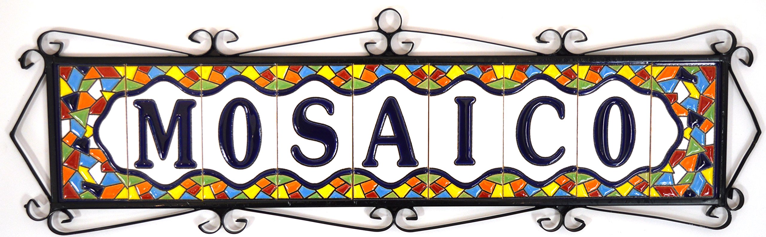 4 Inch Hand Painted House Letter Tiles - Custom Address Signs, House Numbers & Names - MOSAICO MEDIANO Design (4.29