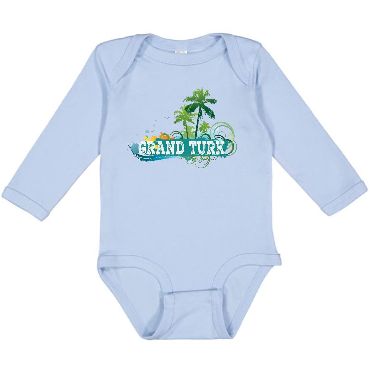 Inktastic Grand Turk Island Long Sleeve Baby Bodysuit - Soft Cotton Infant Onesie for Boys & Girls - Perfect for Family Vacations, Beach Trips & Photo Shoots