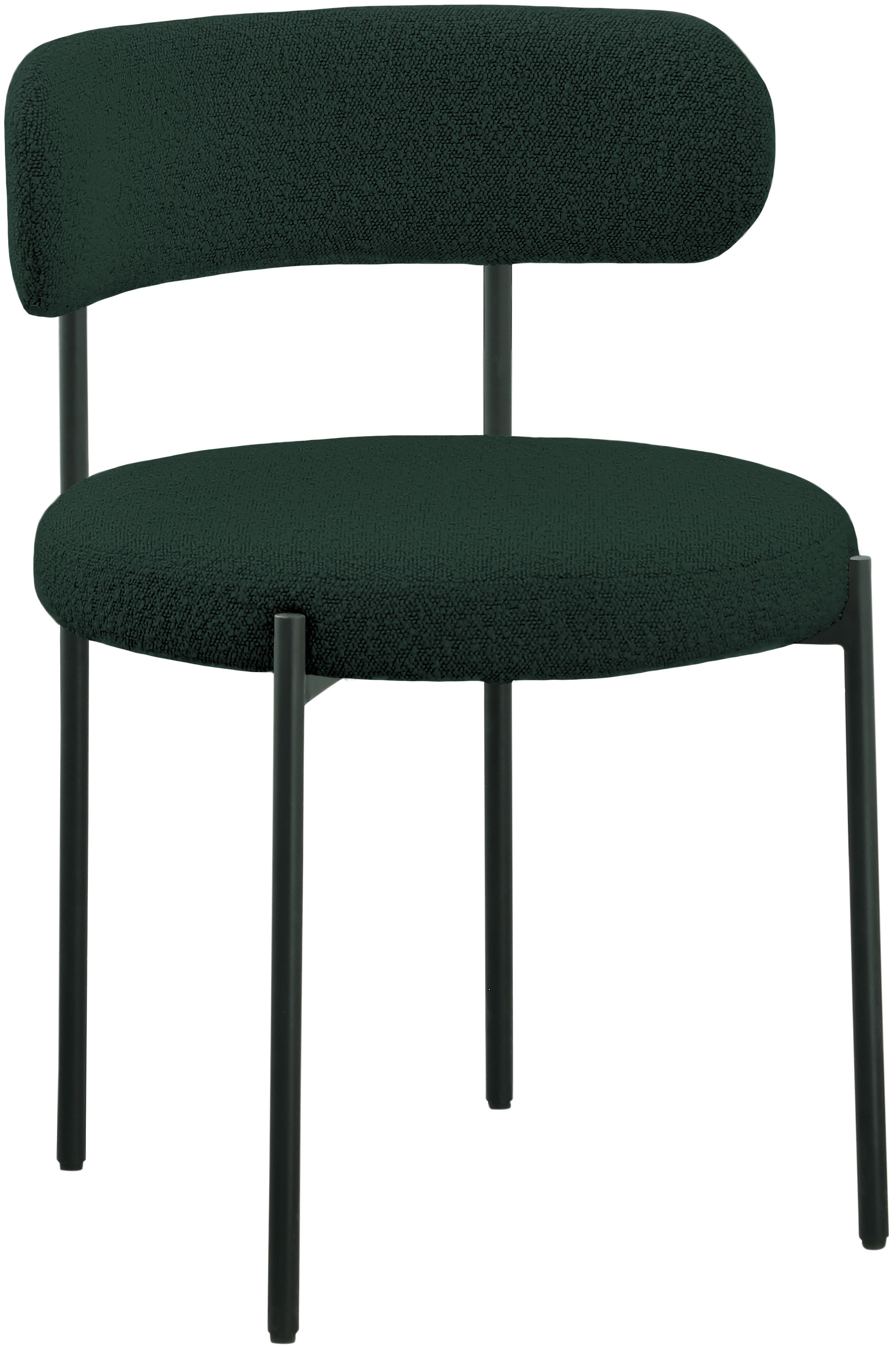 Luxury Boucle Fabric Dining Chair - Modern Upholstered Accent Chair for Dining Room, Living Room & Office - Soft & Comfortable Seat with Sturdy Metal Legs
