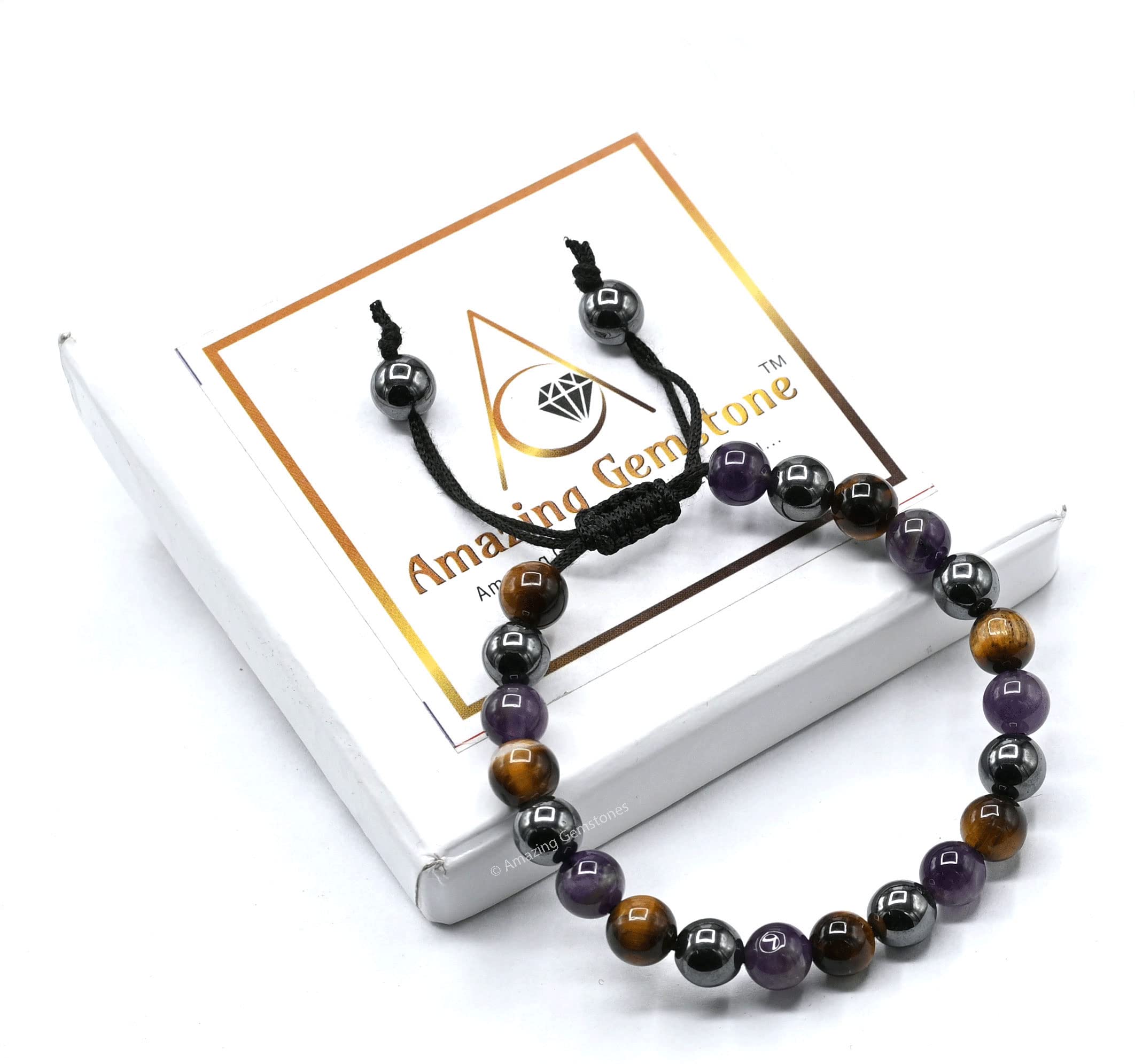 Stop Smoking & Vaping Aid Bracelet - Hematite, Tiger Eye, Amethyst Healing Bracelet Set for Men & Women - Anxiety Relief, Stress Reduction, Calming Gifts - Adjustable Beaded Pulseras - Perfect for Meditation, Yoga & Daily Wear