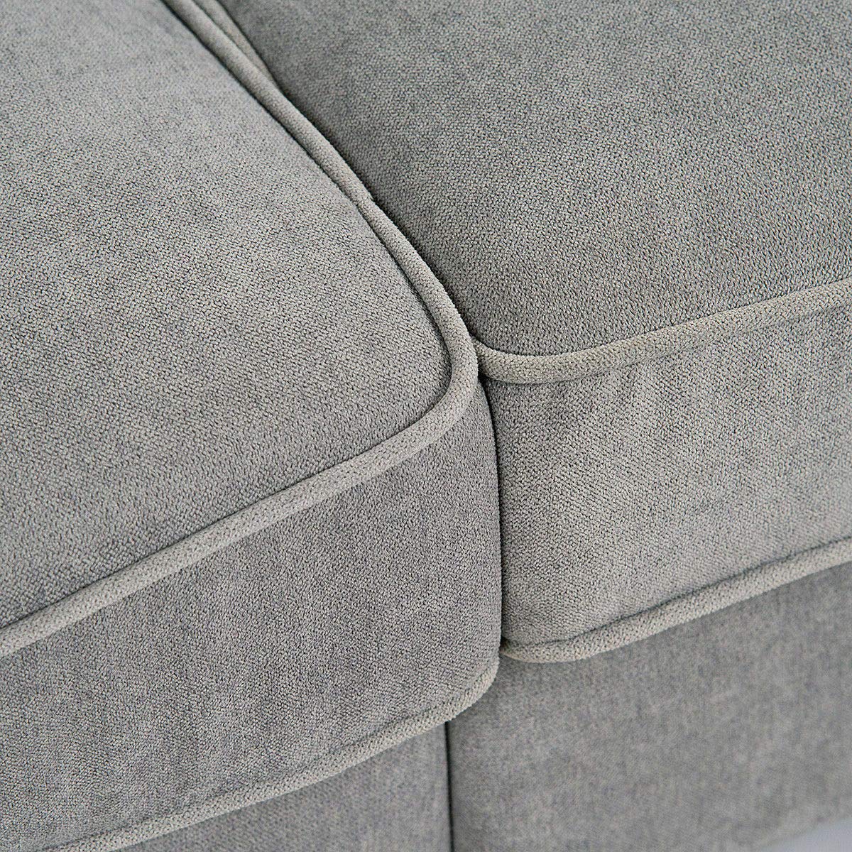 Luxury Gray Tufted Upholstered Sofa Loveseat with Square Armrests - Modern Home Furniture for Living Room, Lounge & Office Decor