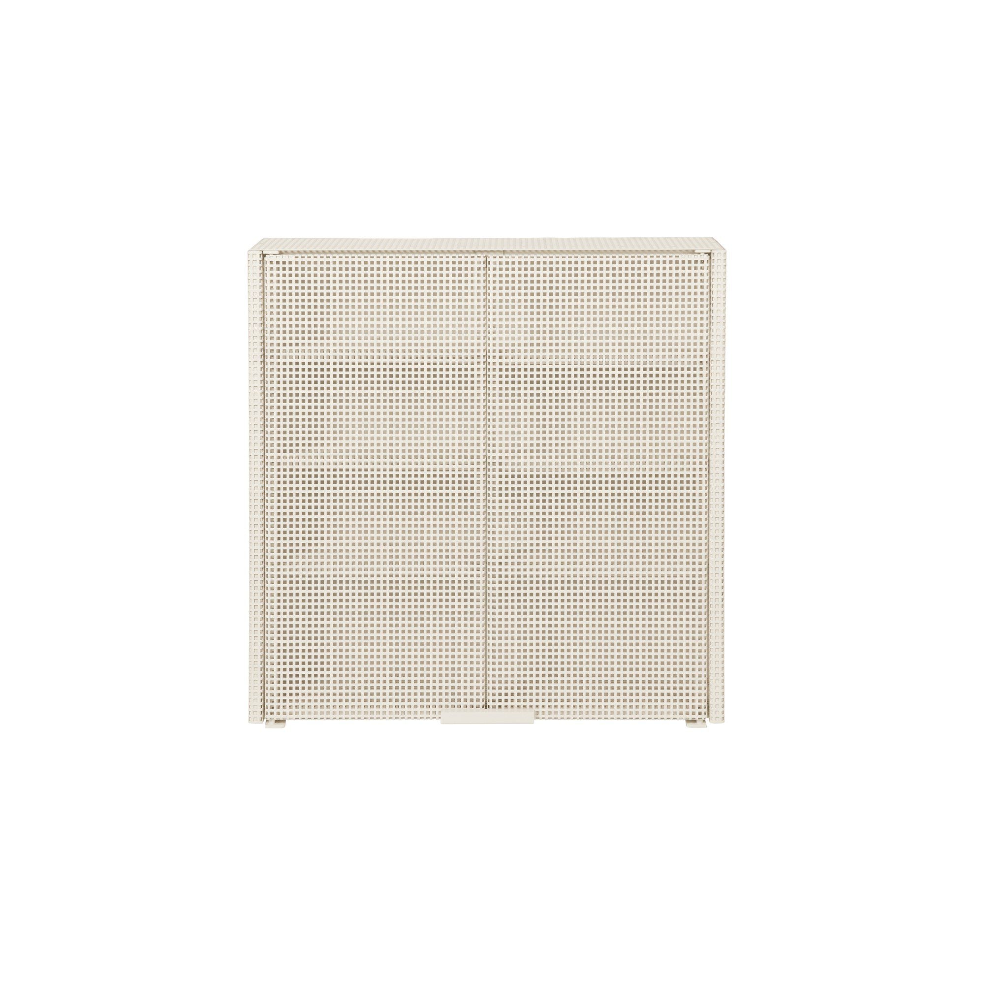 Kristina Dam Studio Grid Wall Cabinet - Modern Beige Wall Storage for Living Room, Bedroom & Office | Space-Saving Organizer for Home Decor