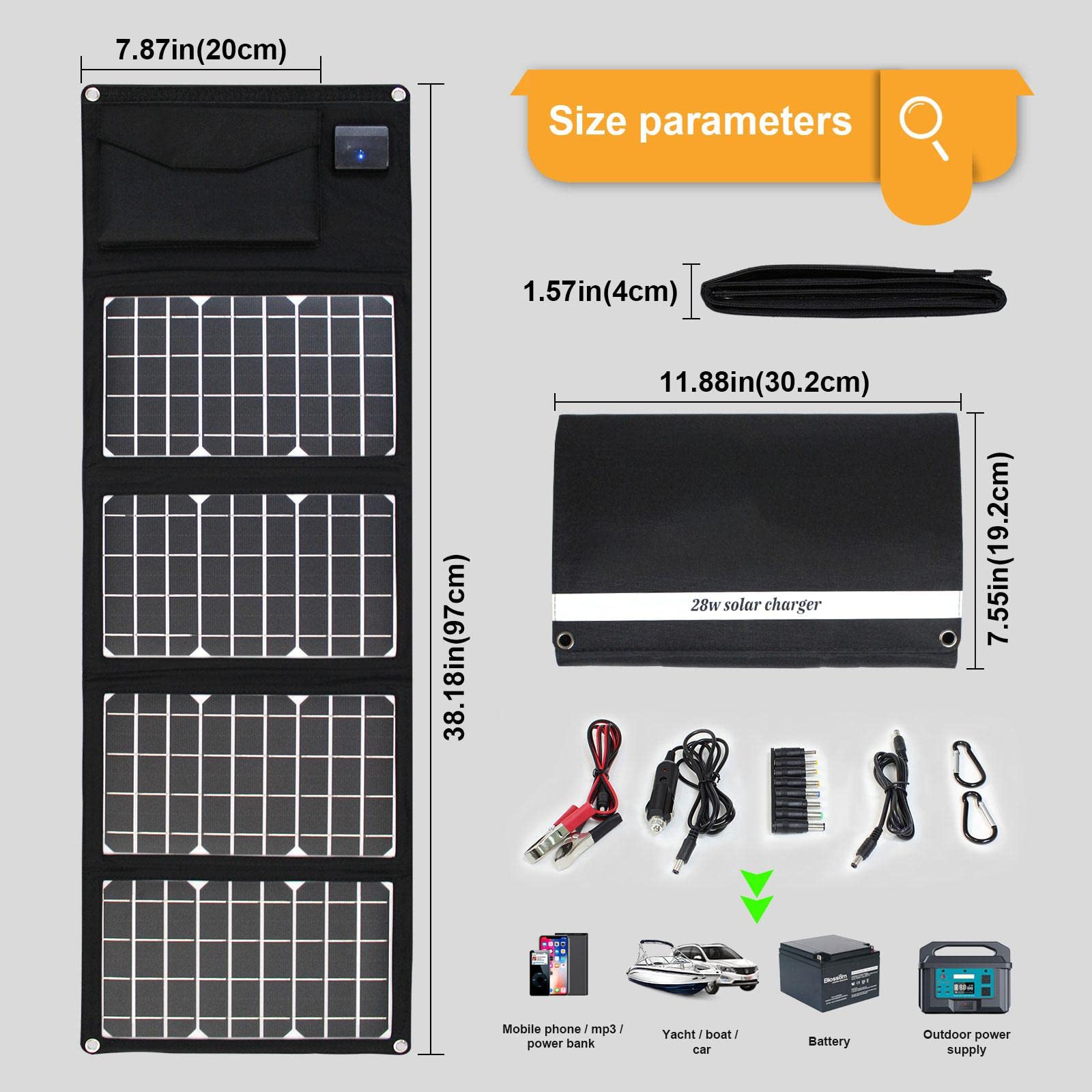 CALANDIS® Portable Solar Charger 10000mAh - Waterproof Outdoor Solar Panel Charger for iPhone, Android Phones, Cameras - Perfect for Camping, Hiking, Emergency Power Backup