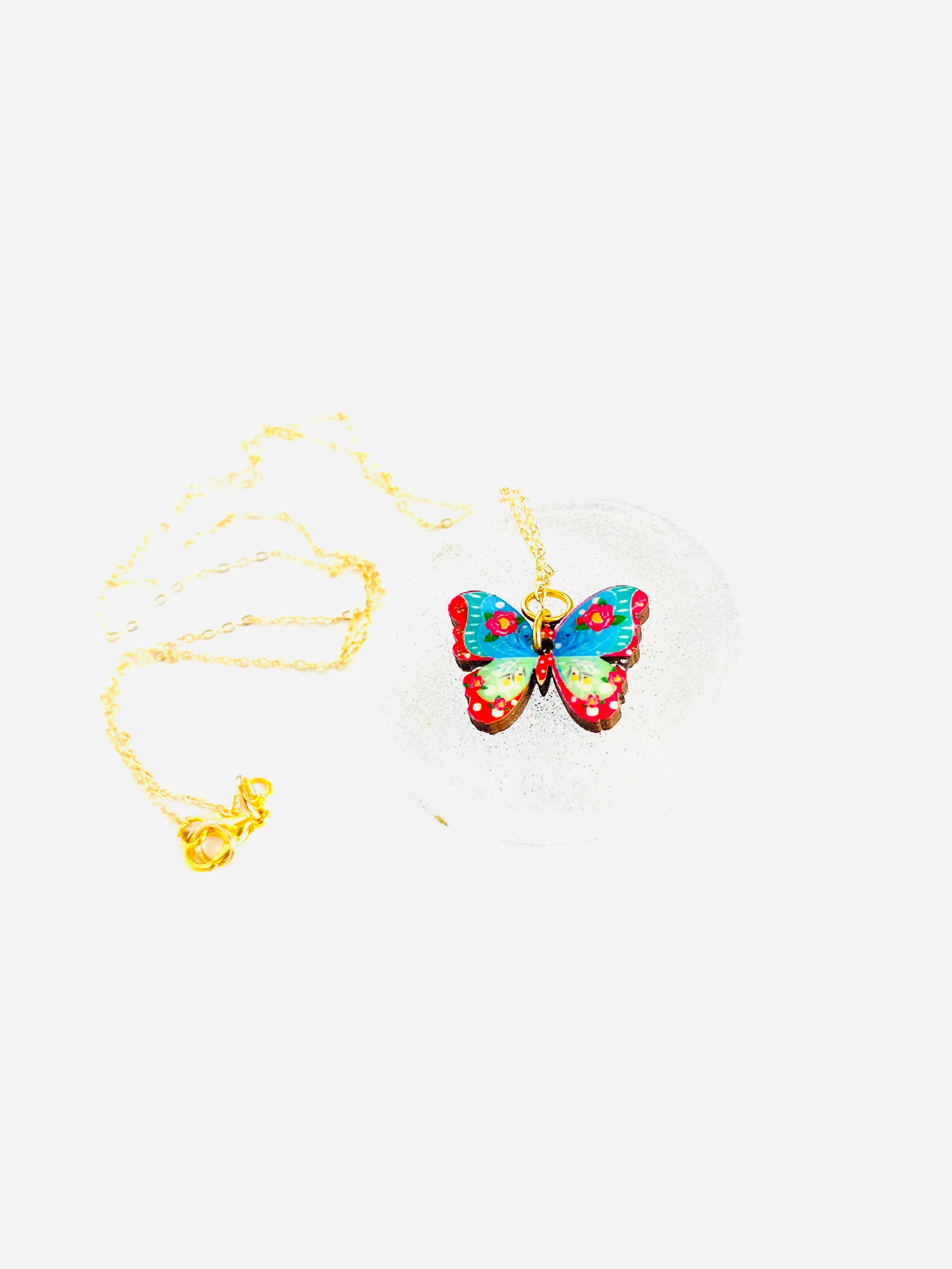 Elegant Butterfly Pendant Necklace in 14K Gold Chain - Perfect for Women's Everyday Wear & Gift Giving | Rosie Rose Parker