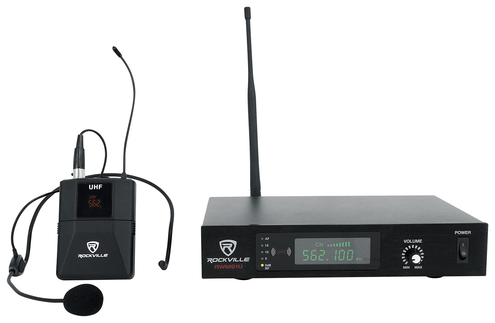 Rockville RPG15 15 Inch 1000W Professional Powered PA Speaker System with Built-in Bluetooth, 2-Way Sound & Headset Microphone - Ideal for Live Music, DJ Gigs, Outdoor Events & Public Speaking