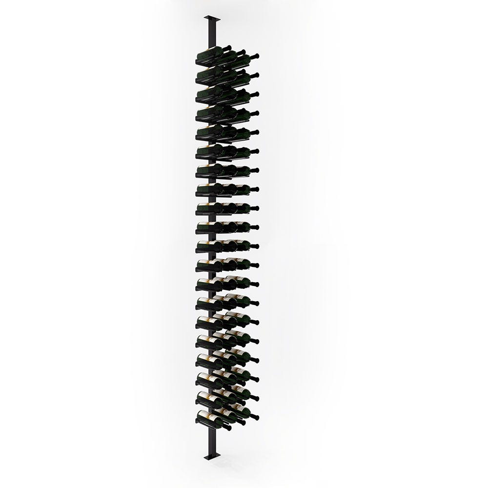 Vino Rails 60 Bottle Single-Sided Floor-to-Ceiling Wine Rack Post Kit - Sturdy Metal Wine Storage for Home, Restaurant, or Wine Cellar Organization