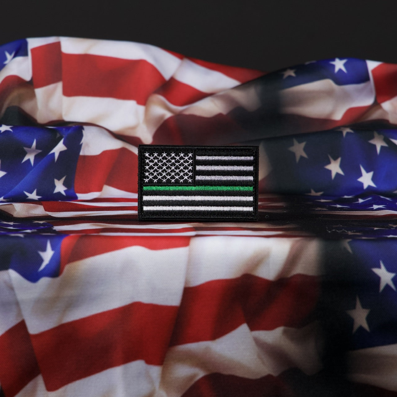 Authentic Military American Flag with Green Stripe - Patriotic Outdoor & Indoor Decor for Veterans, First Responders & Patriotic Events