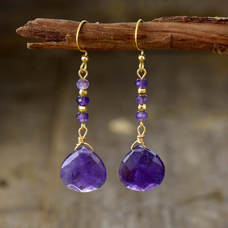 Natural Stone Beaded Dangle Earrings for Women - Handmade Boho Chic Jewelry for Casual Wear & Special Occasions