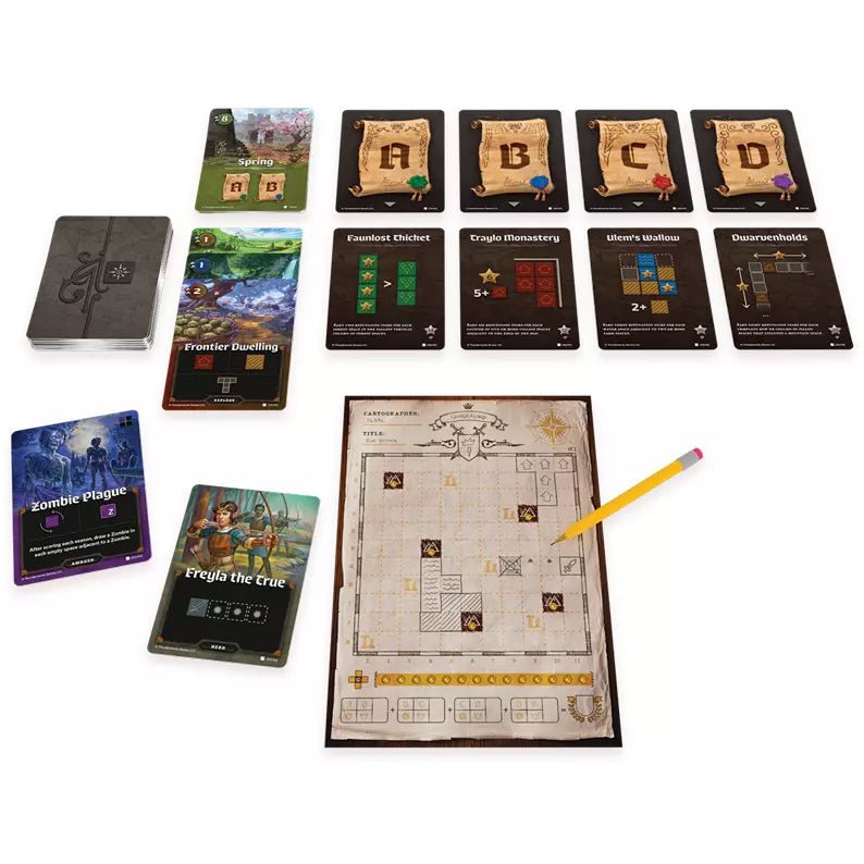 Cartographers Heroes Board Game - Strategy Adventure for Adults & Teens - Perfect for Family Game Nights & Party Entertainment