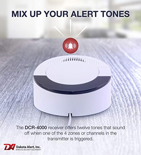 Dakota Alert 4000 Wireless Receiver & Chime Kit - Long Range Security Alarm System for Home, Garage, and Business Protection