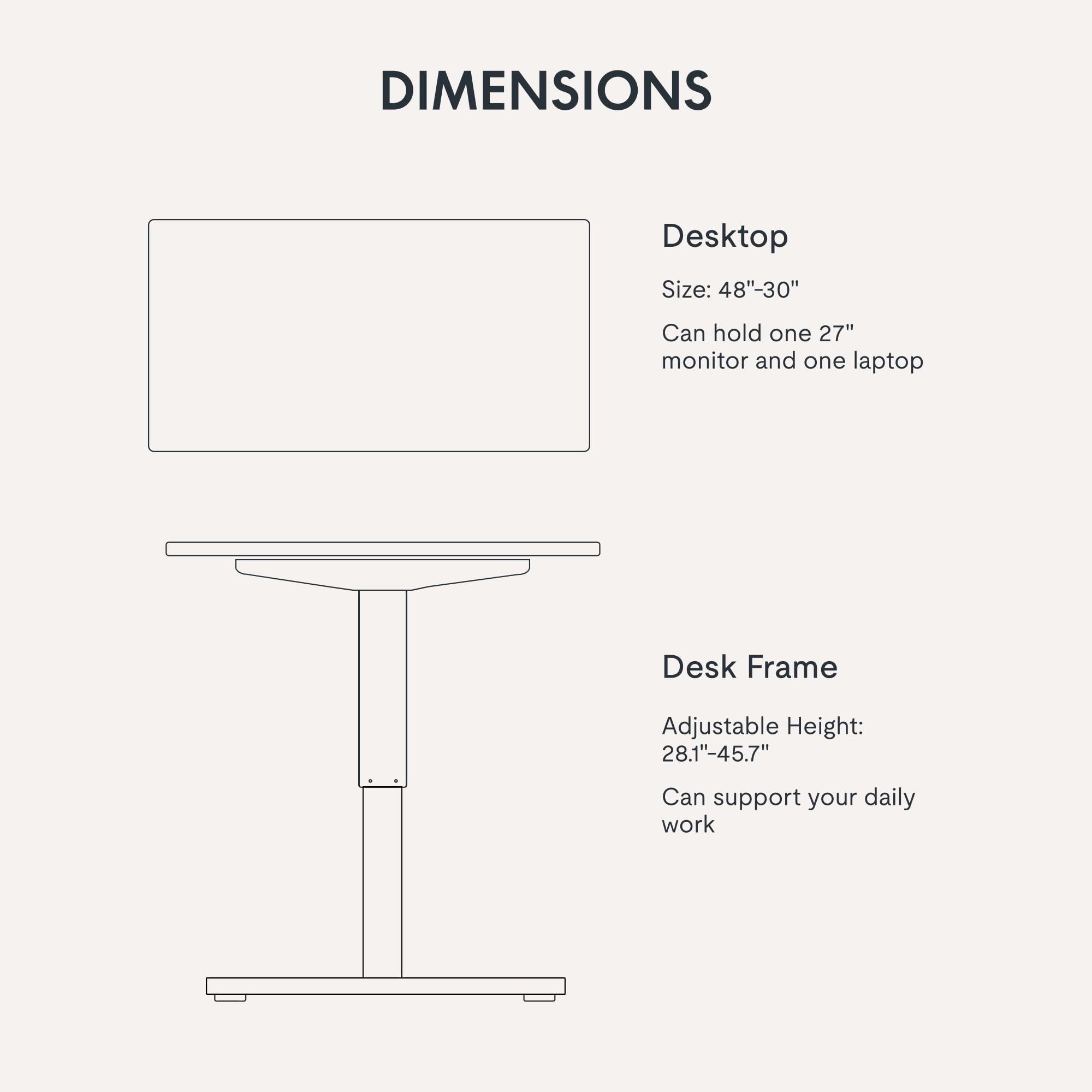 FLEXISPOT EN1 Electric Standing Desk - 48 x 30 Inches Height Adjustable Workstation, White Frame & Rustic Brown Top for Home Office | Sit Stand Desk for Working, Studying & Gaming (2 Packages)