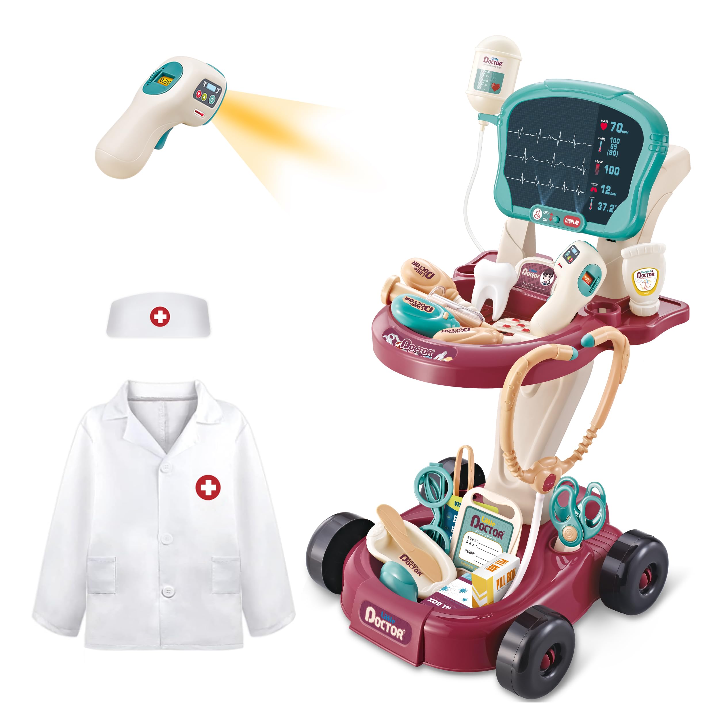 Best Toy Doctor Kit for Kids - 30-Piece Deluxe Pretend Play Medical Set with Nursing Uniforms | Educational Role Play Gift for Toddlers & Preschoolers | Perfect for Home, Classroom & Birthday Parties