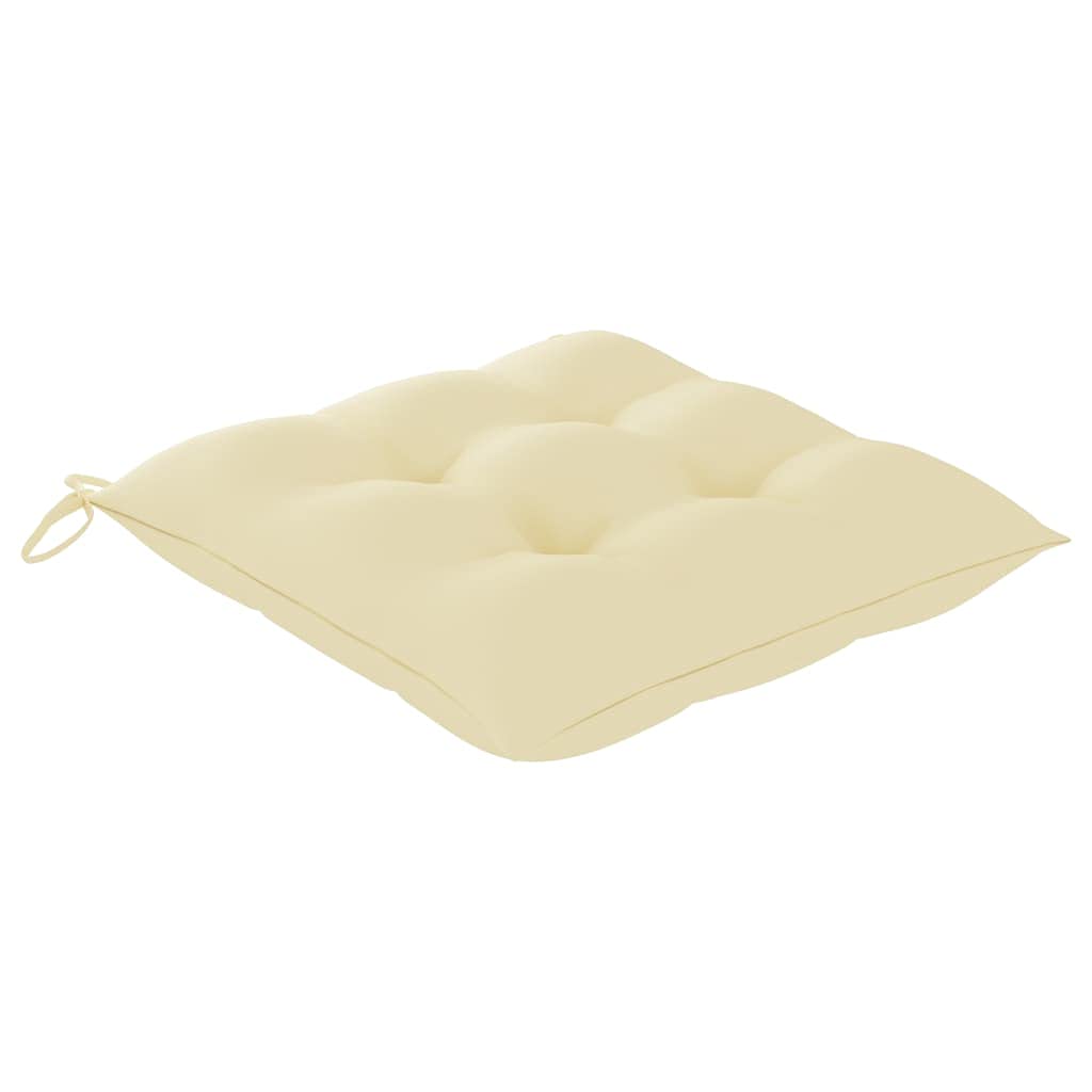 Premium 2-Pack Cream White Outdoor Chair Cushions - Thick Comfortable Fiber Fill Patio Seat Pads, Water-Resistant 15.7x15.7x2.8 Fabric - Perfect for Garden, Deck, Poolside & Patio Furniture