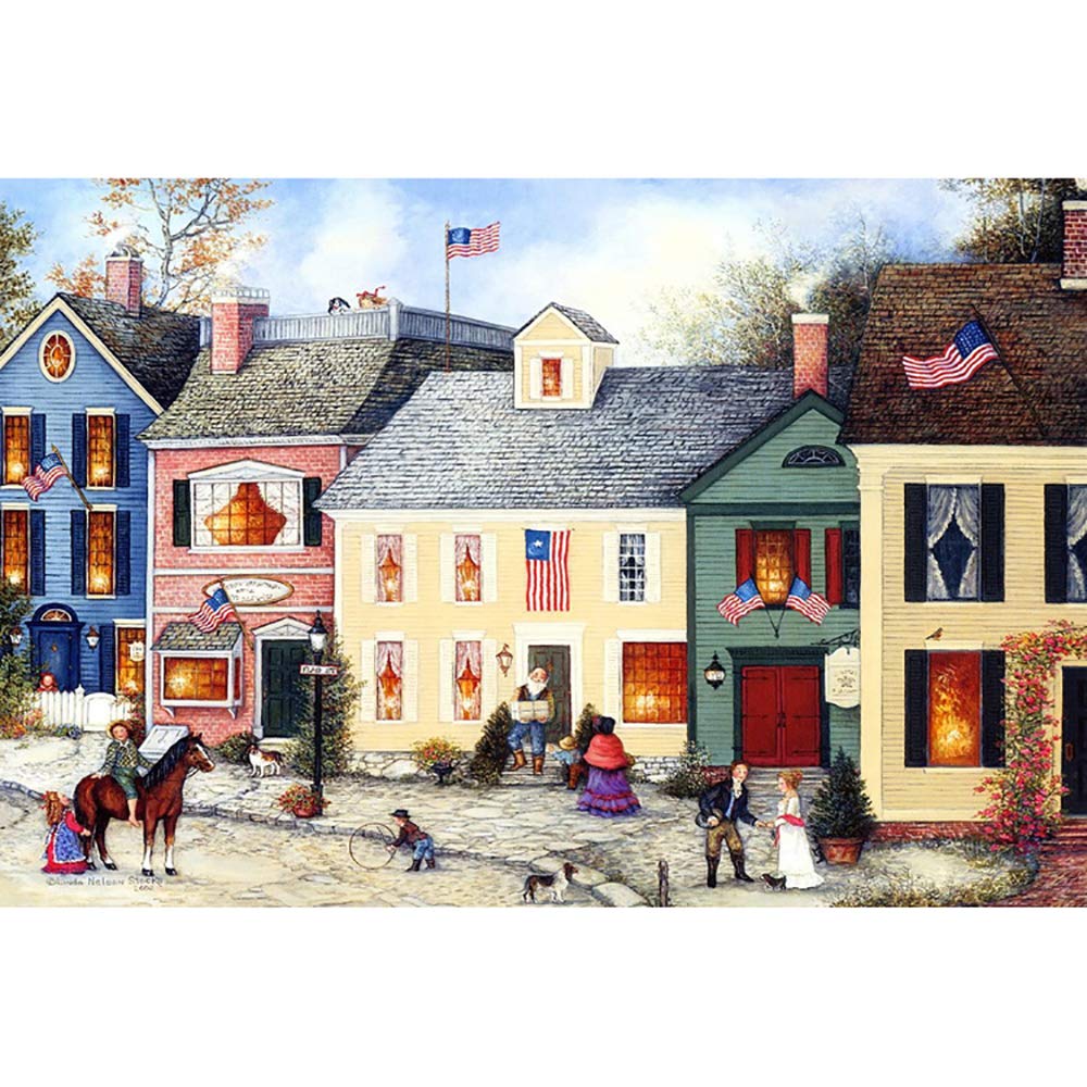 3000/4000/5000/6000 Piece Wooden Jigsaw Puzzle - American Village Oil Painting Anime Educational Toy for Adults & Teens - Stress Relief, Brain Training & Home Decor (Perfect for Family Game Nights, Office Break Rooms & Gift Giving)