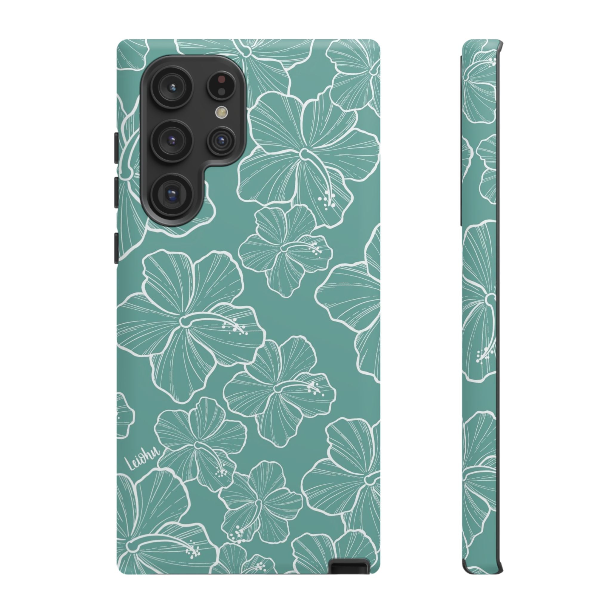 Premium Hibiscus Teal Samsung Galaxy Phone Case - Durable & Stylish Protection for Everyday Use, Work & Travel