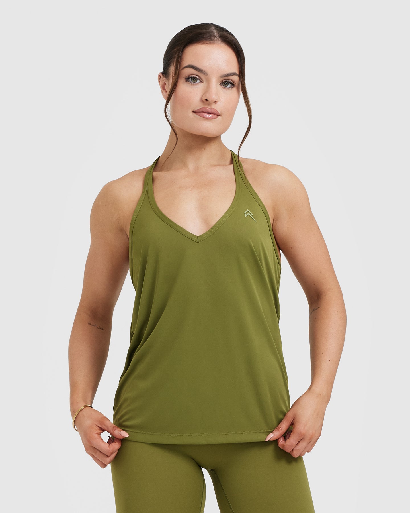 Go To Strappy Loose Vest for Women - Olive Green Sleeveless Tank Top | Perfect for Summer, Beach, Yoga & Casual Wear